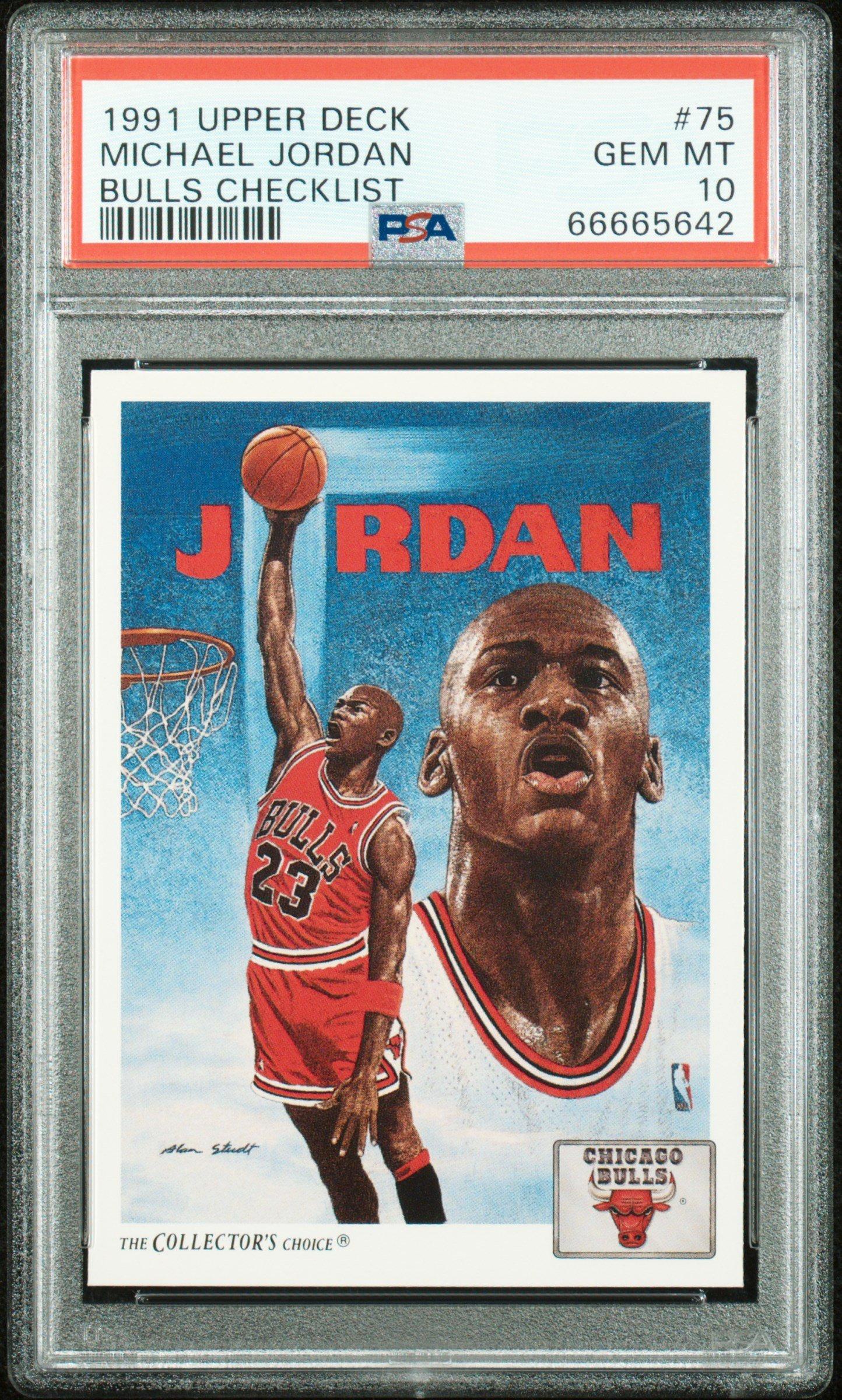 1991 Upper Deck 75 Michael Jordan Bulls Checklist PSA 10