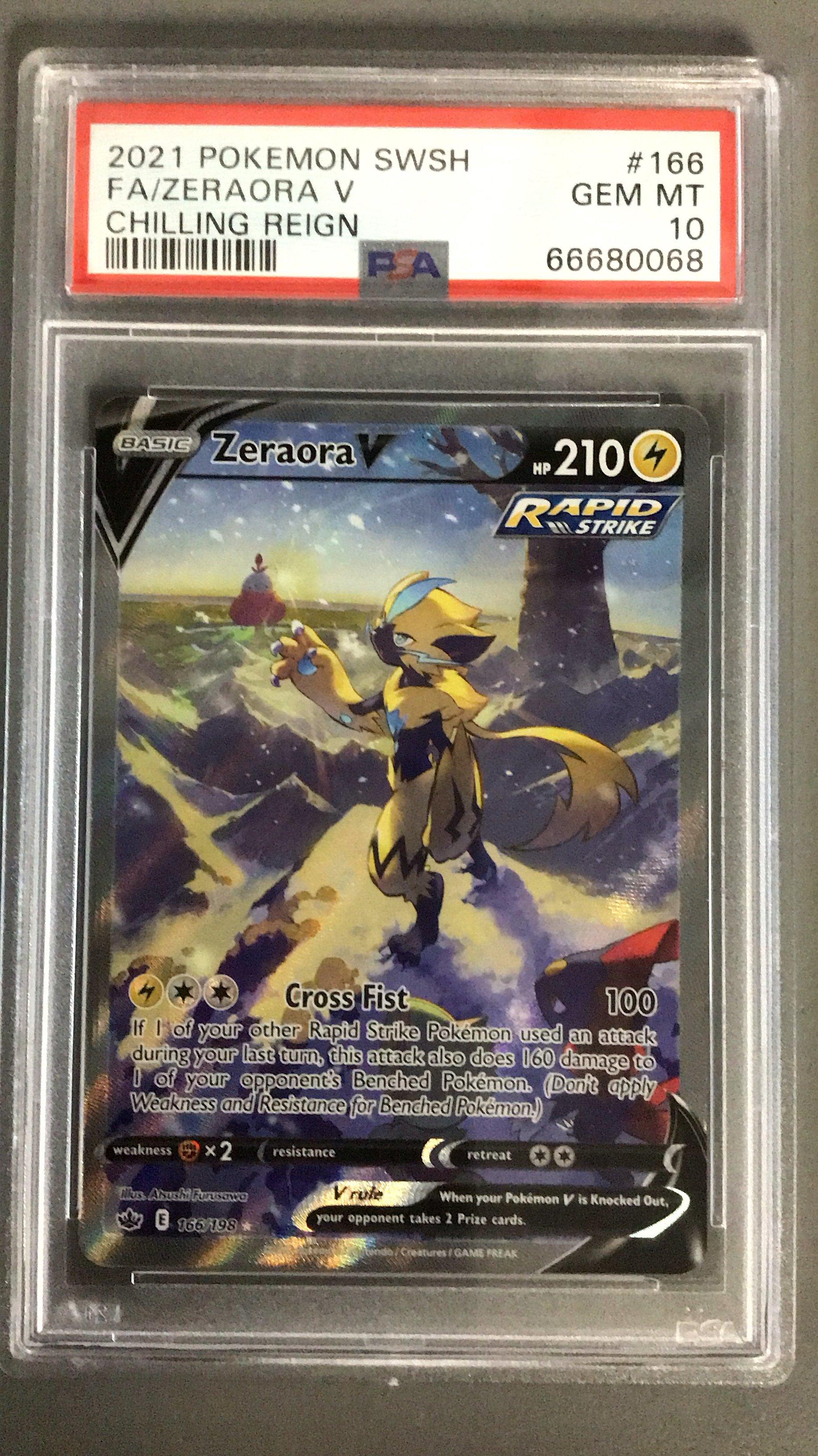 2021 Pokemon Sword & Shield Chilling Reign 166 Full Art/zeraora V