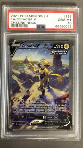 2021 Pokemon Sword & Shield Chilling Reign 166 Full Art/zeraora V