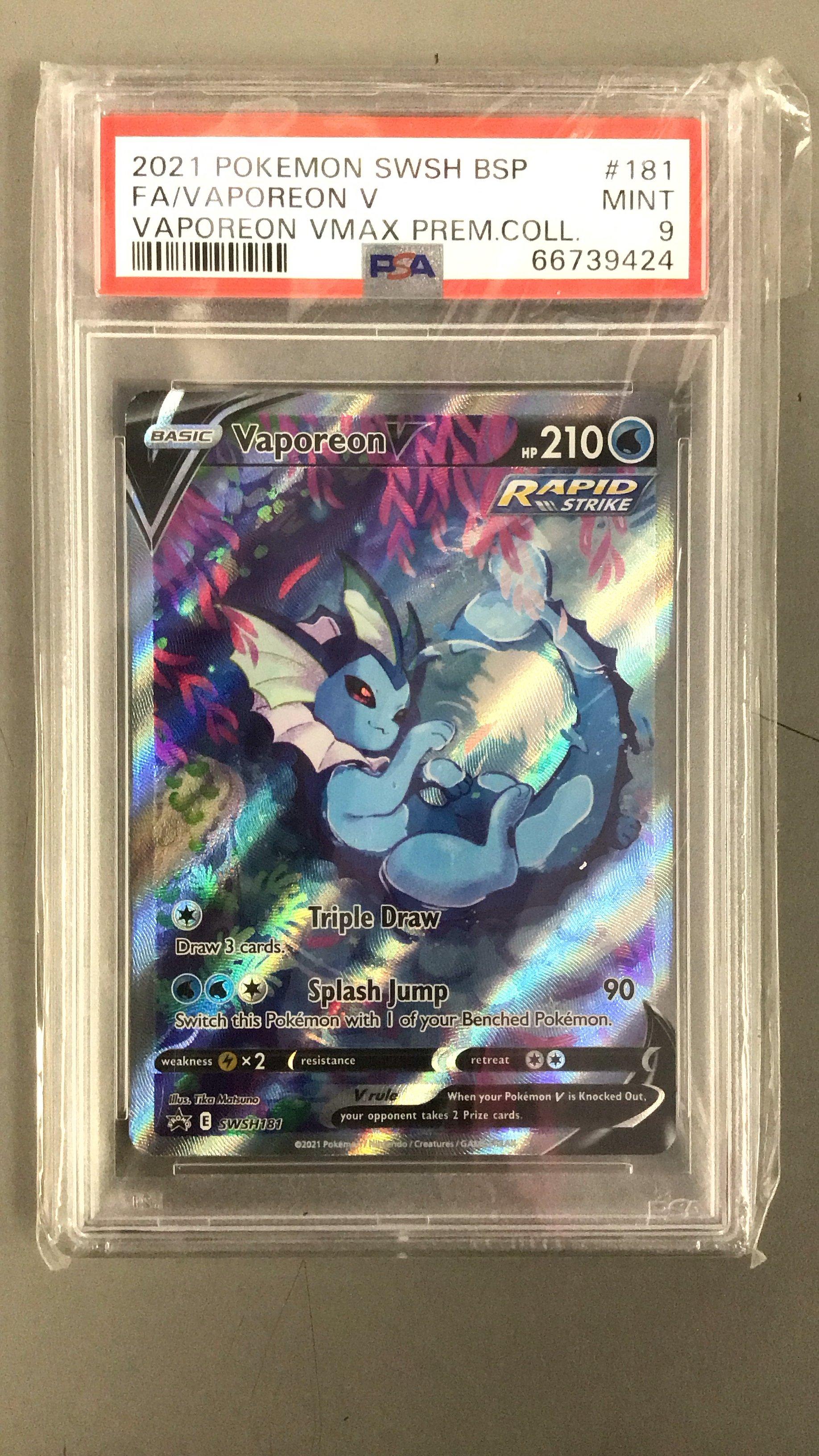 ♡n41♡ 2021 Pokemon Swsh Black Star Promo 181 Full Art/vaporeon V