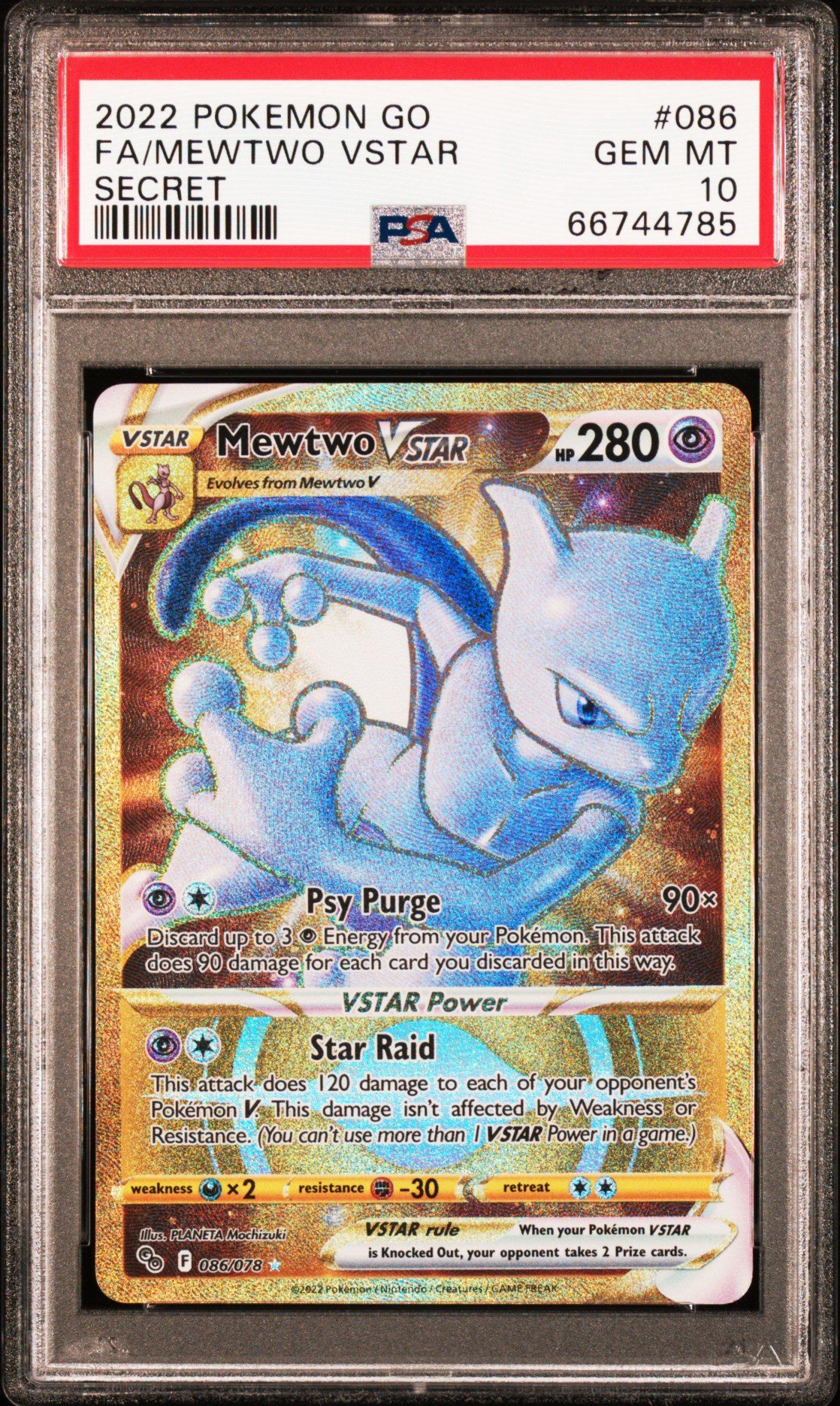 2022 Pokemon Go 086 Full Art/mewtwo Vstar Secret PSA 10 Graded
