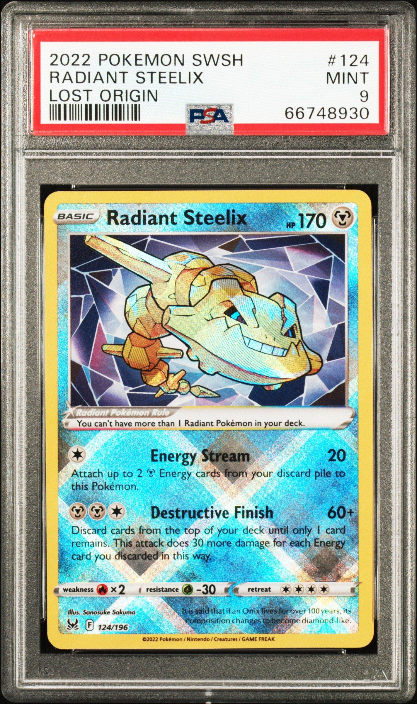 2022 Pokemon Sword & Shield Lost Origin 124 Radiant Steelix PSA