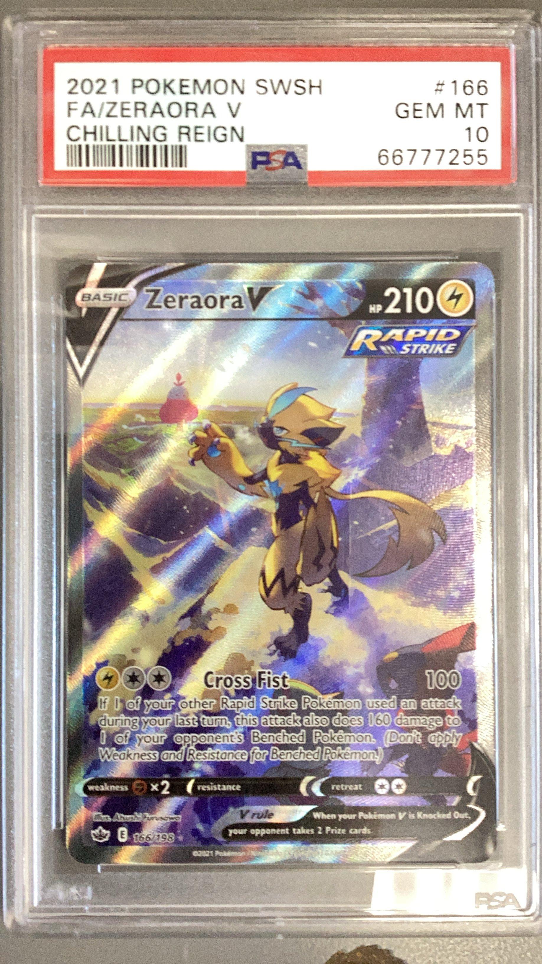 2021 Pokemon Sword & Shield Chilling Reign 166 Full Art/zeraora V