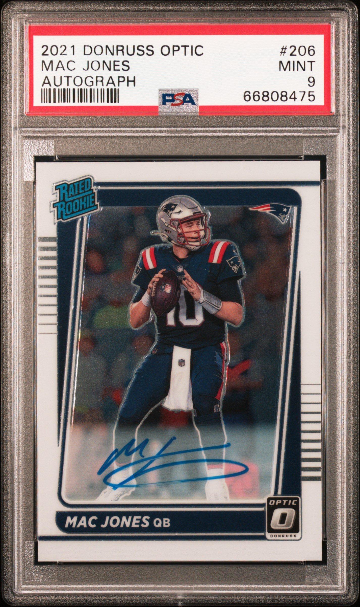 2021 Panini Donruss Optic 206 Mac Jones Autograph PSA 9