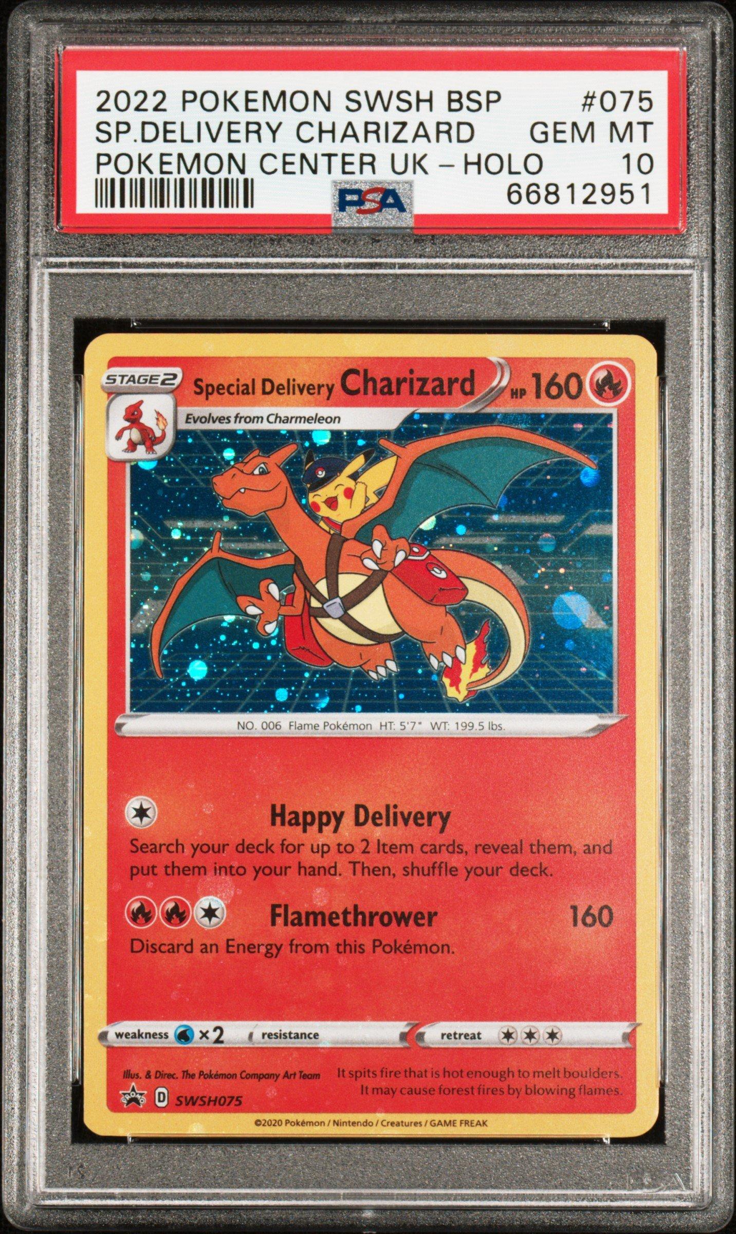 2022 Pokemon Swsh Black Star Promo 075 Special Delivery Charizard-holo Pokemon Center United Kingdom PSA