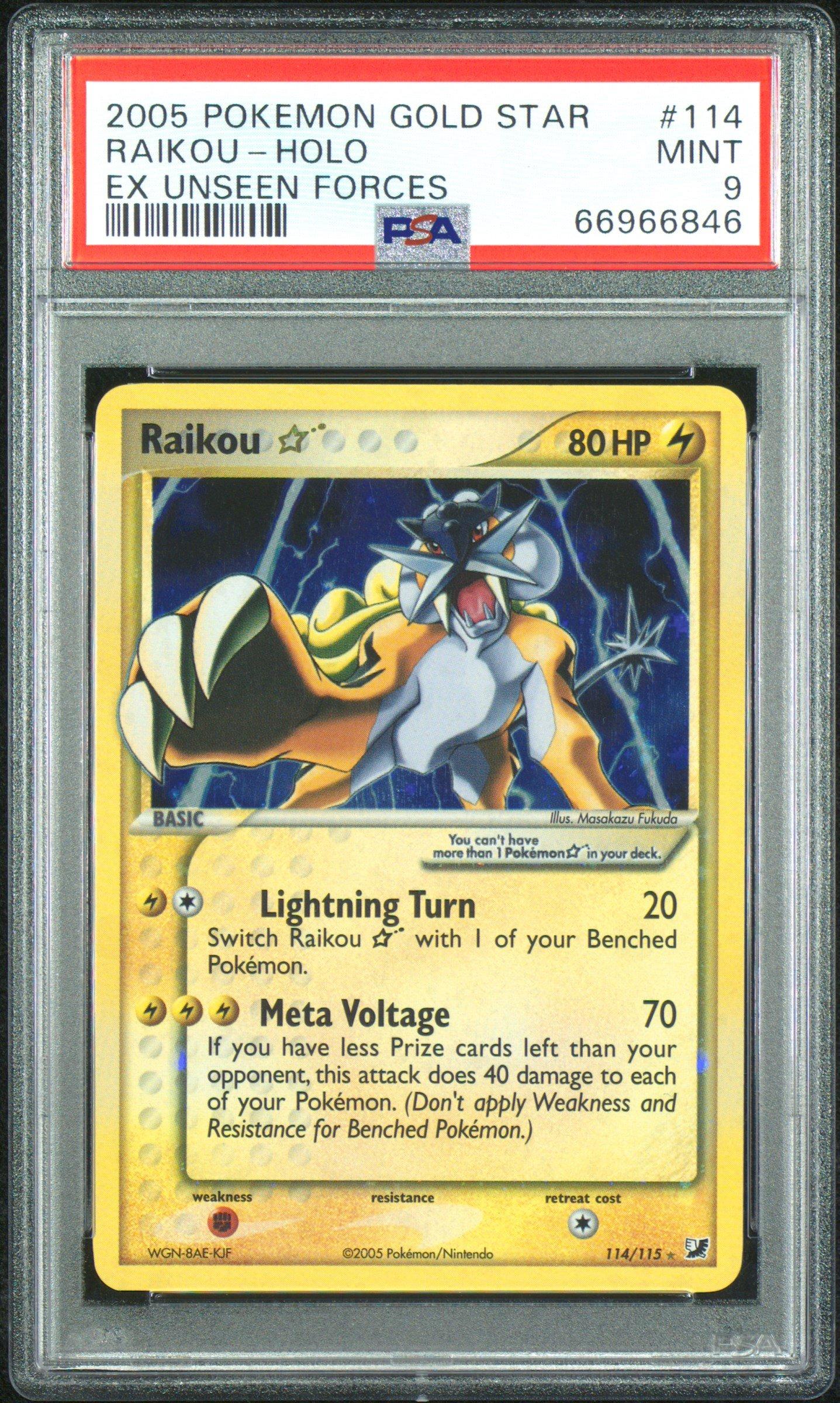 2005 Pokemon Ex Unseen Forces 114 Raikou-holo Gold Star PSA 9 Graded Card |  GameStop