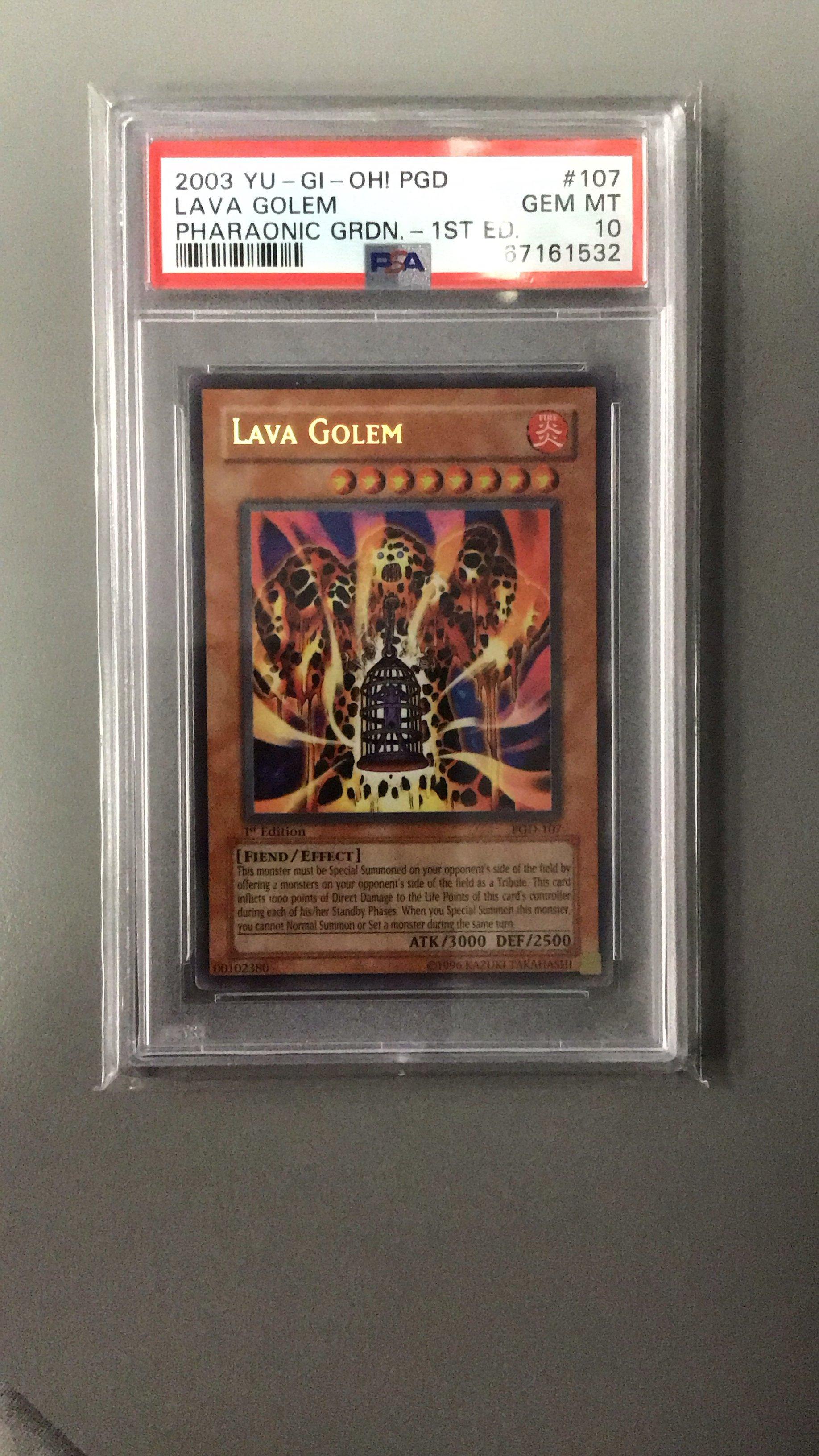 2003 Yu-gi-oh! Pgd-pharaonic Guardian 107 Lava Golem 1st Edition PSA 10