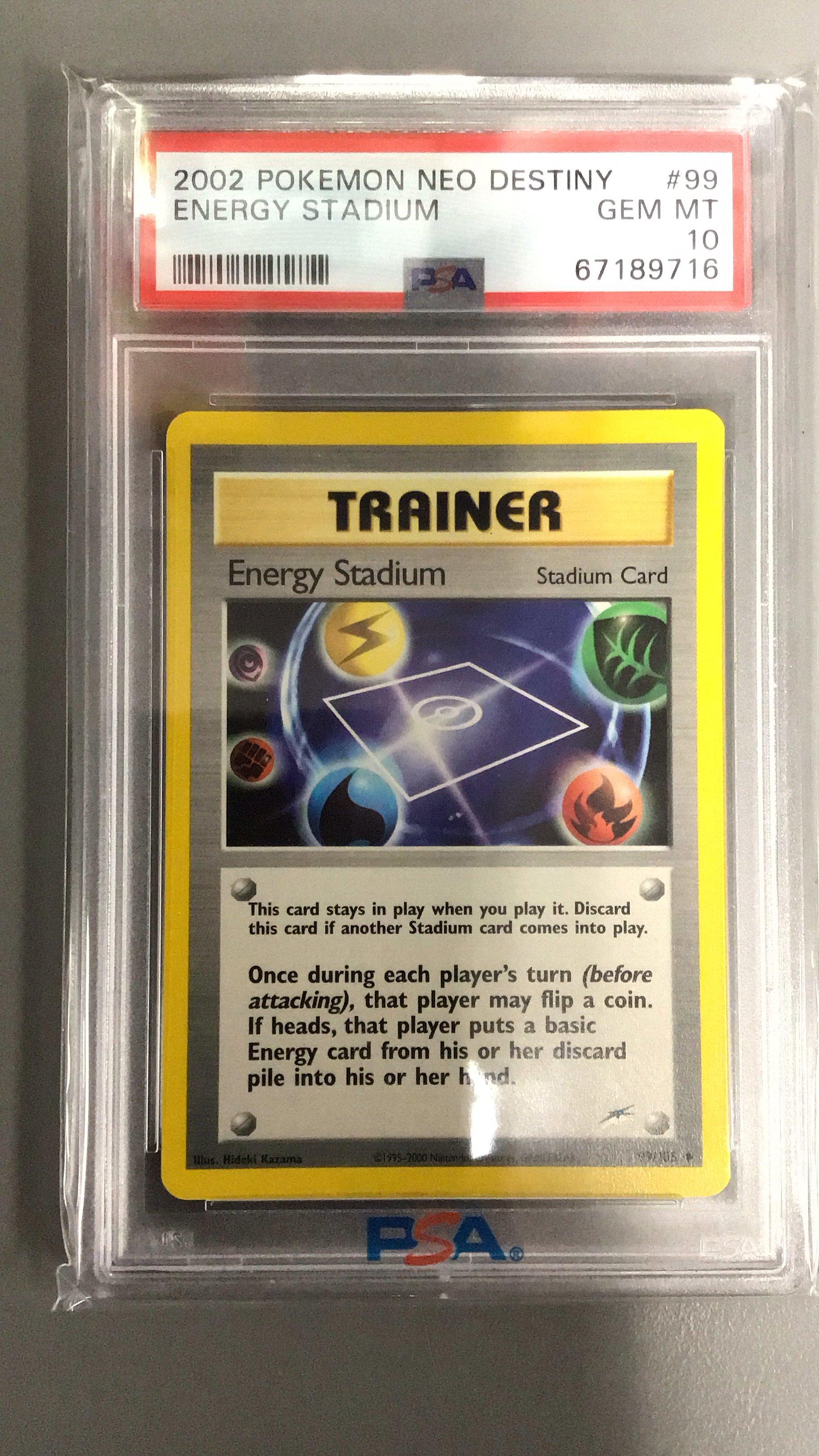 2002 Pokemon Neo Destiny 99 Energy Stadium PSA 10