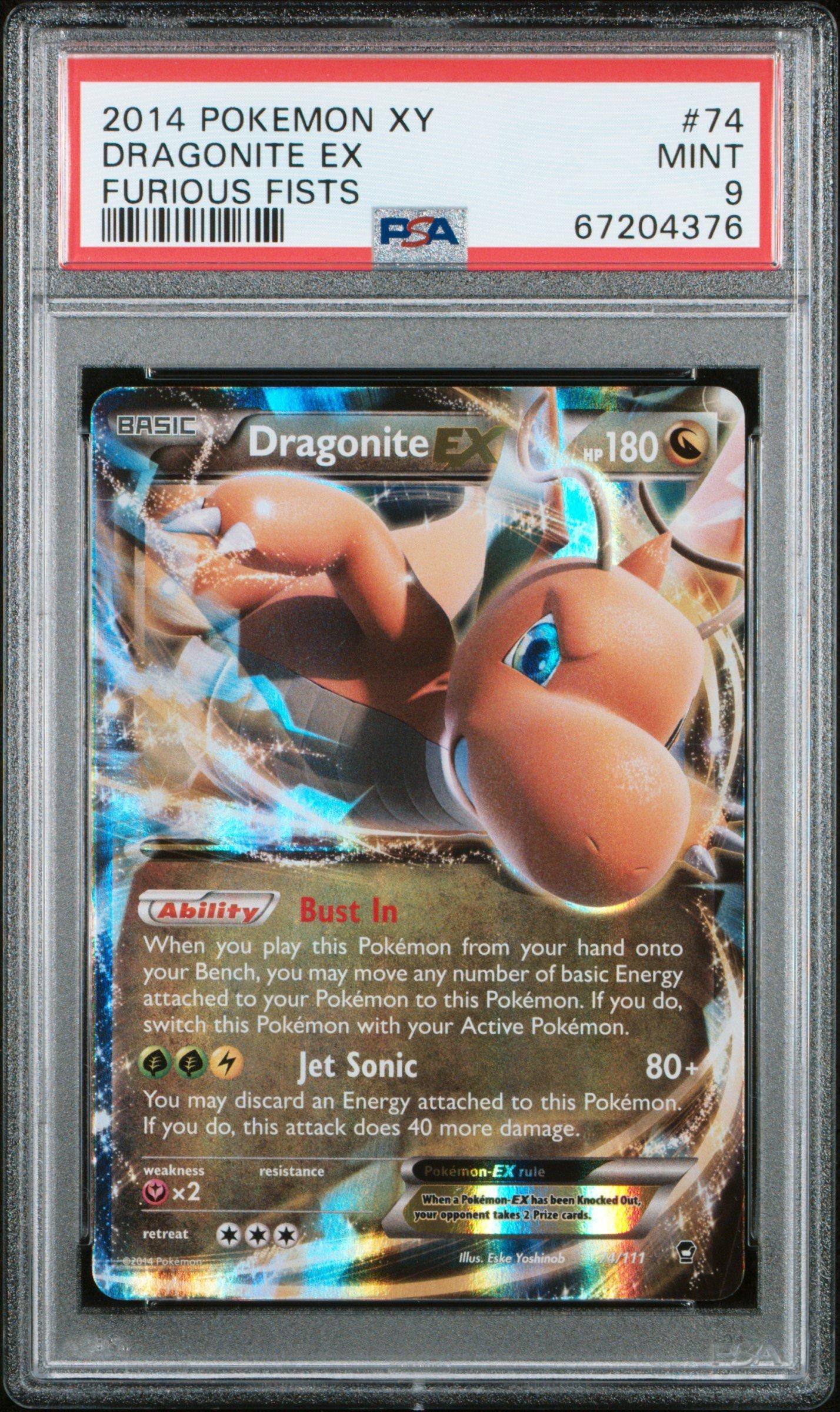 2014 Pokemon Xy Furious Fists 74 Dragonite Ex PSA 9