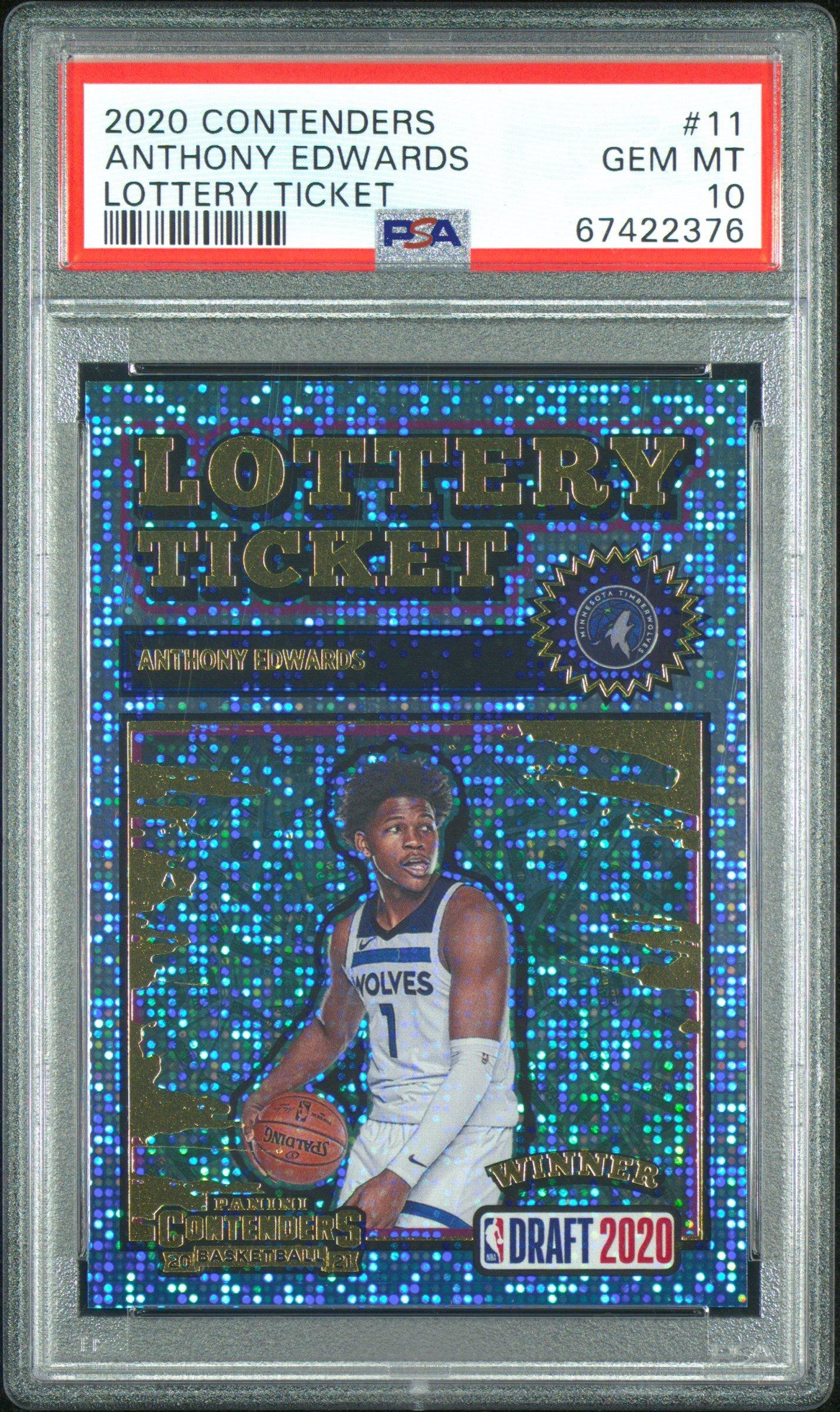 2020 Panini Contenders Lottery Ticket 11 Anthony Edwards PSA