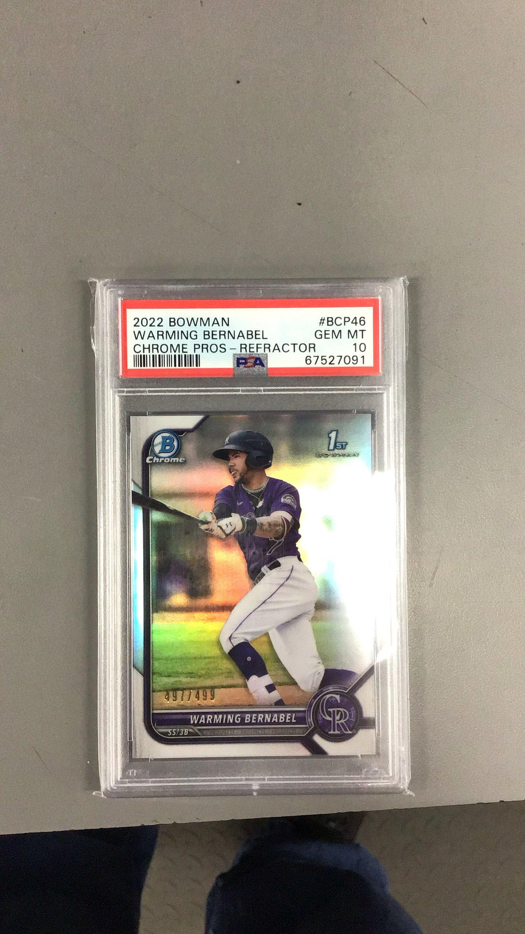 2022 Bowman Chrome Prospects Bcp46 Warming Bernabel Refractor PSA 10