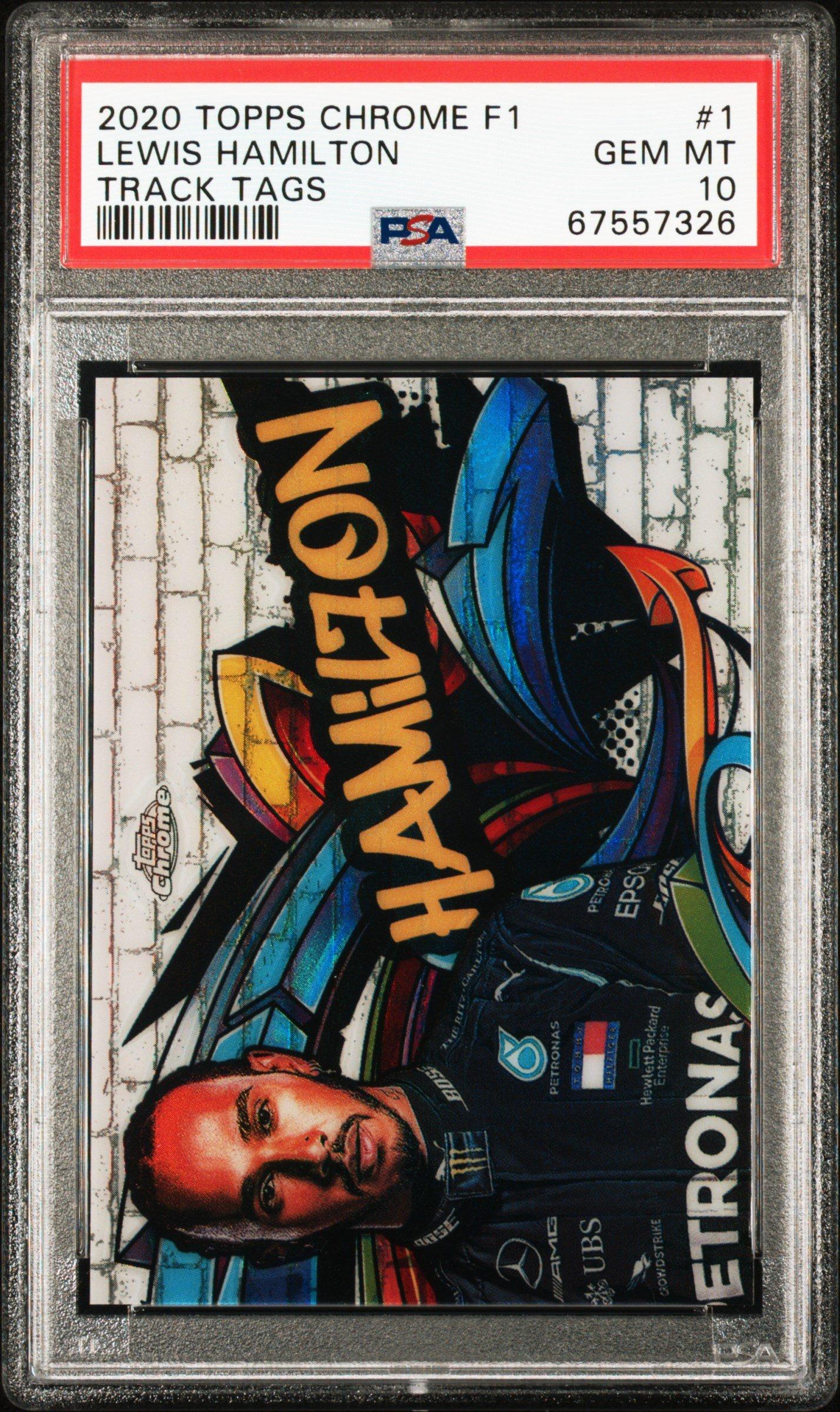 2020 Topps Chrome Formula 1 Track Tags 1 Lewis Hamilton PSA 10