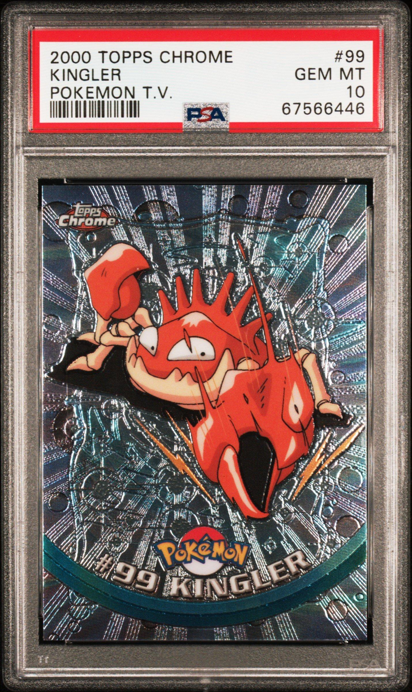 2000 Topps Chrome Pokemon T.v. 99 Kingler PSA 10 Graded Card