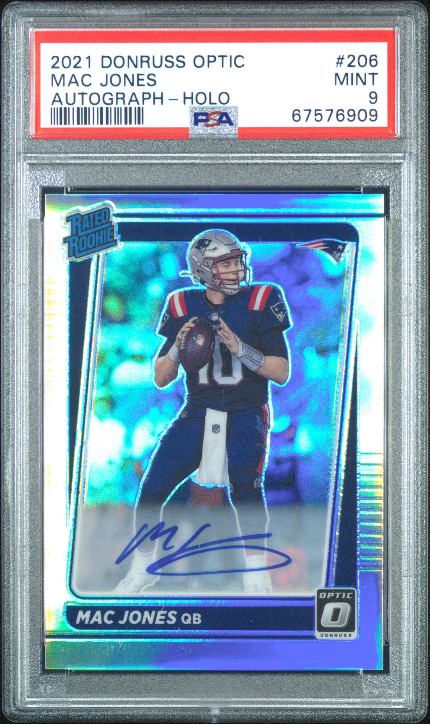2021 Panini Donruss Optic 206 Mac Jones Autograph-holo PSA 9