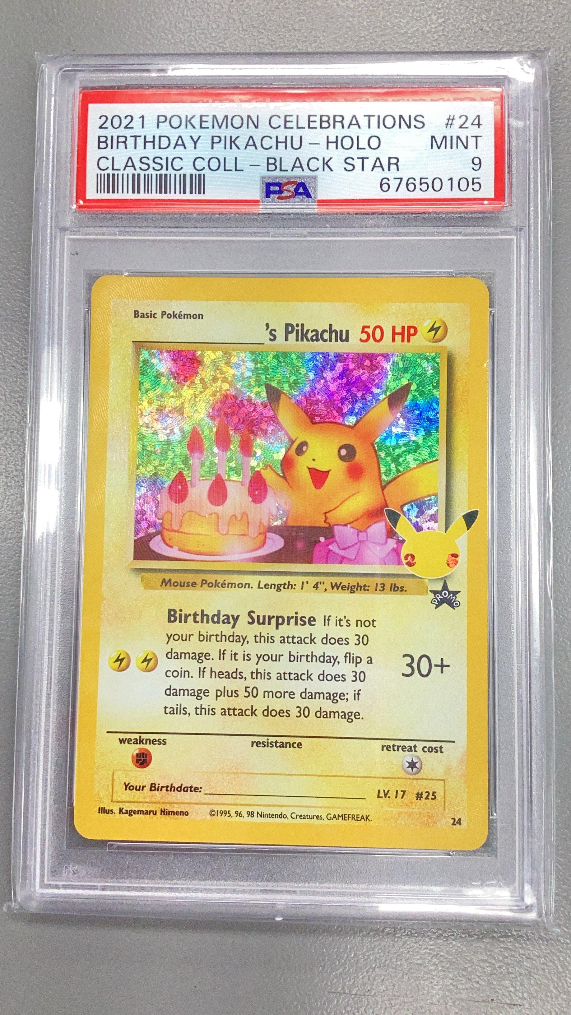 2021 Pokemon Celebrations Classic Collection 24 Birthday on sale Pikachu PSA 10 Gem Mint