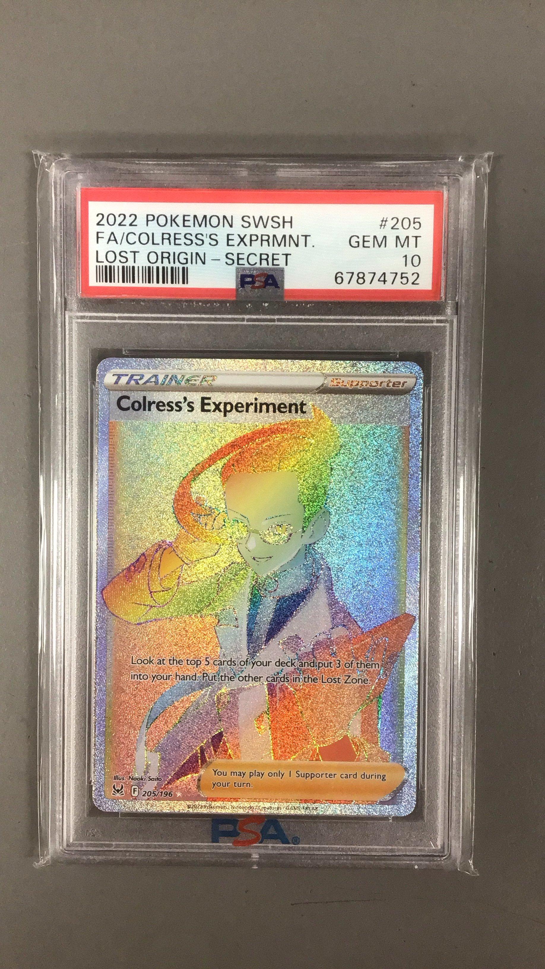 2022 Pokemon Sword & Shield Lost Origin 205 Full Art/colress's Experiment Secret PSA 10