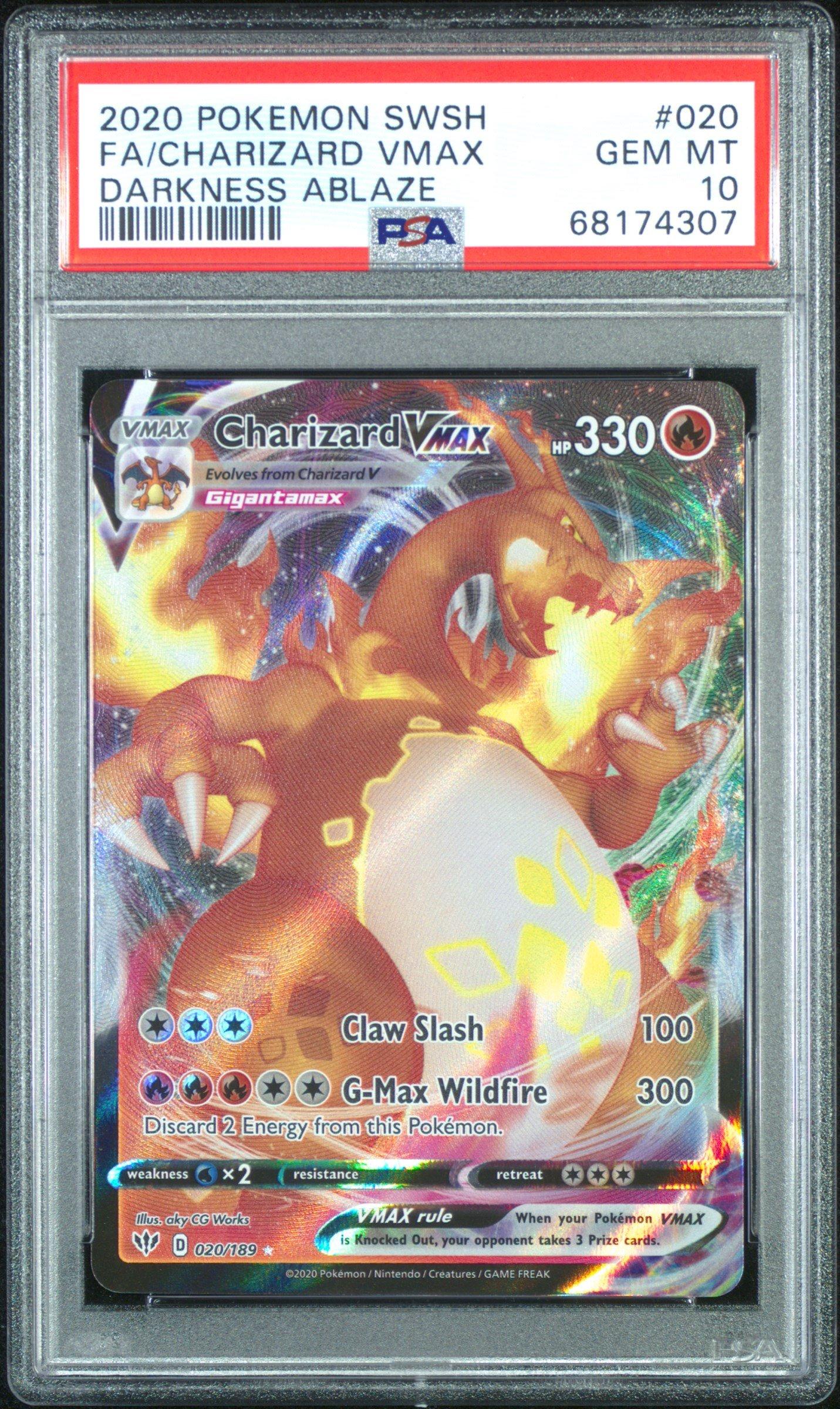 100 pokemon cards vmax 2020 Sword & Shield Darkness Ablaze 020 Full Art/charizard PSA 10 Graded Card pokemon SWSH05 VMAX - Card Search –