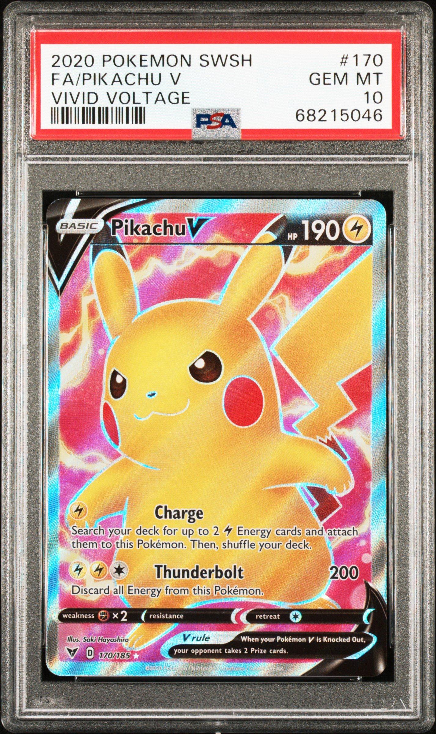 2020 Pokemon Sword & Shield Vivid Voltage 170 Full Art/pikachu V PSA 10  Graded Card | GameStop
