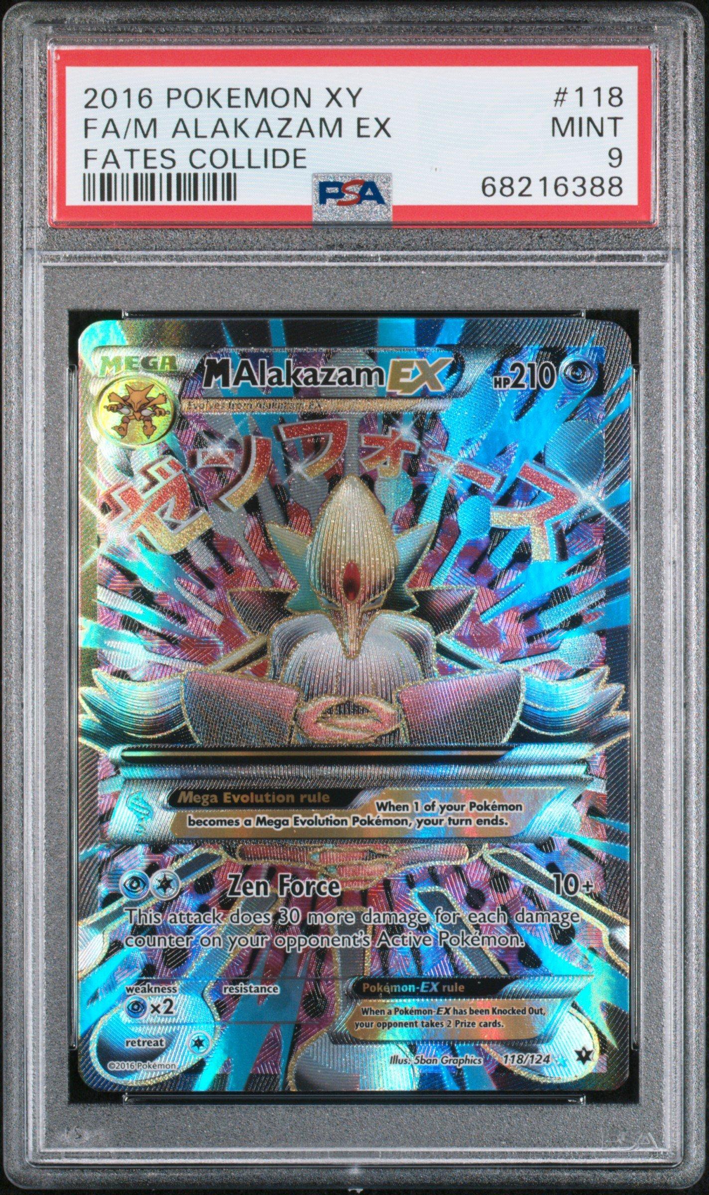 2016 Pokemon Xy Fates Collide 118 Full Art/m Alakazam Ex PSA 9