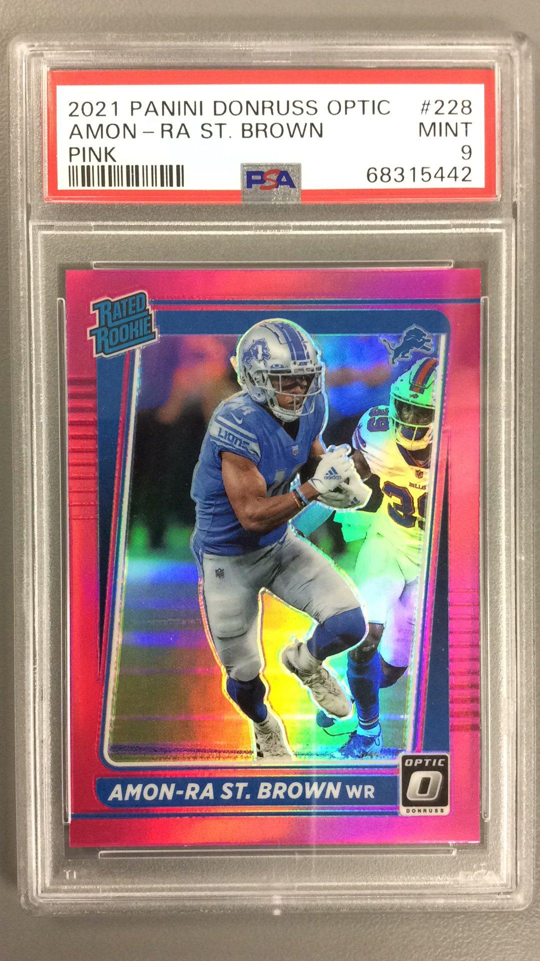 2021 Panini Donruss Optic 228 Amon-ra St. Brown Pink PSA 9