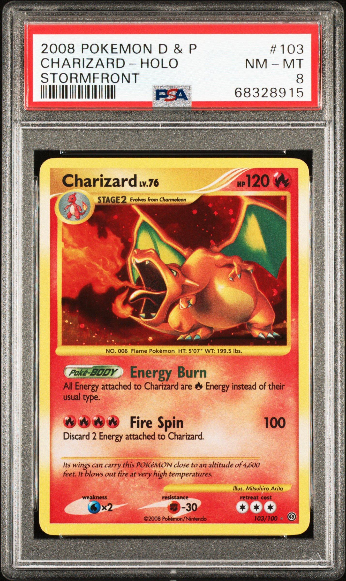 2008 Pokemon Diamond & Pearl Stormfront 103 Charizard-holo PSA 8