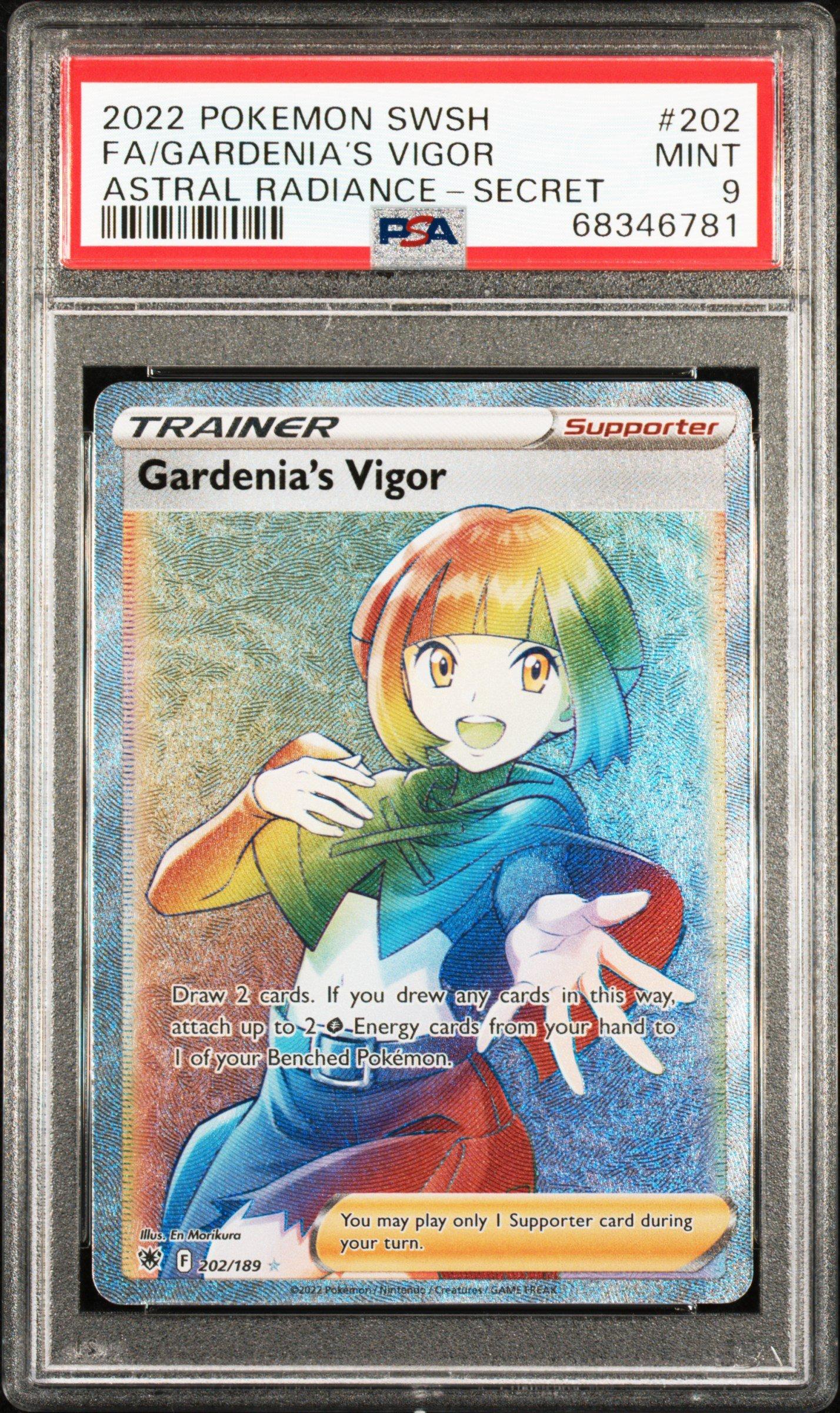 2022 Pokemon Sword & Shield Astral Radiance 202 Full Art/gardenia's Vigor  Secret PSA 9 Graded Card | GameStop