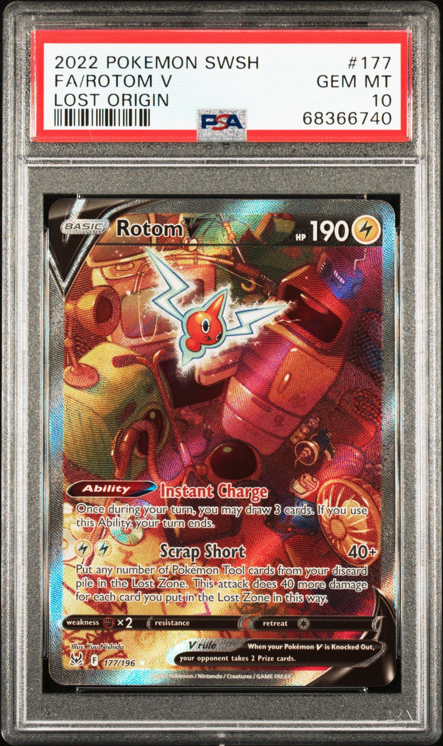 2022 Pokemon Sword & Shield Lost Origin 177 Full Art/rotom V PSA