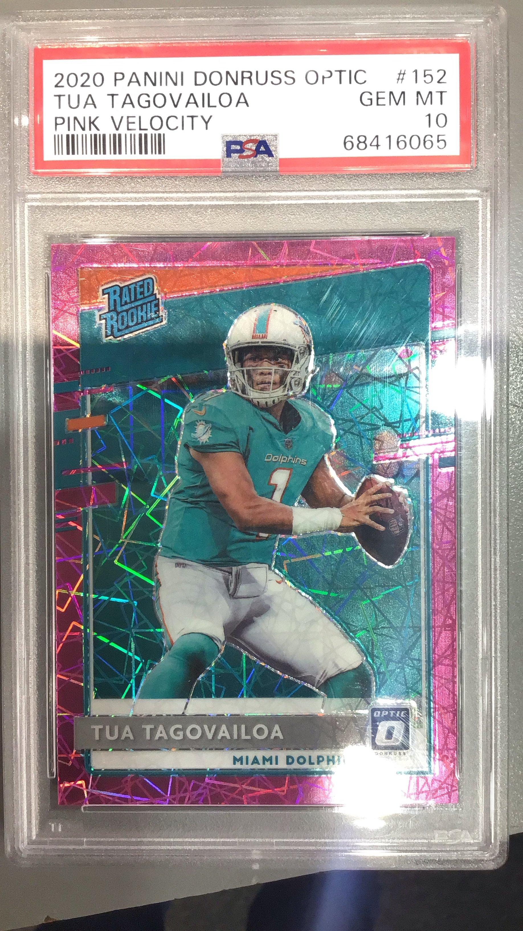 2020 Panini Donruss Optic 152 Tua Tagovailoa Pink Velocity PSA 10