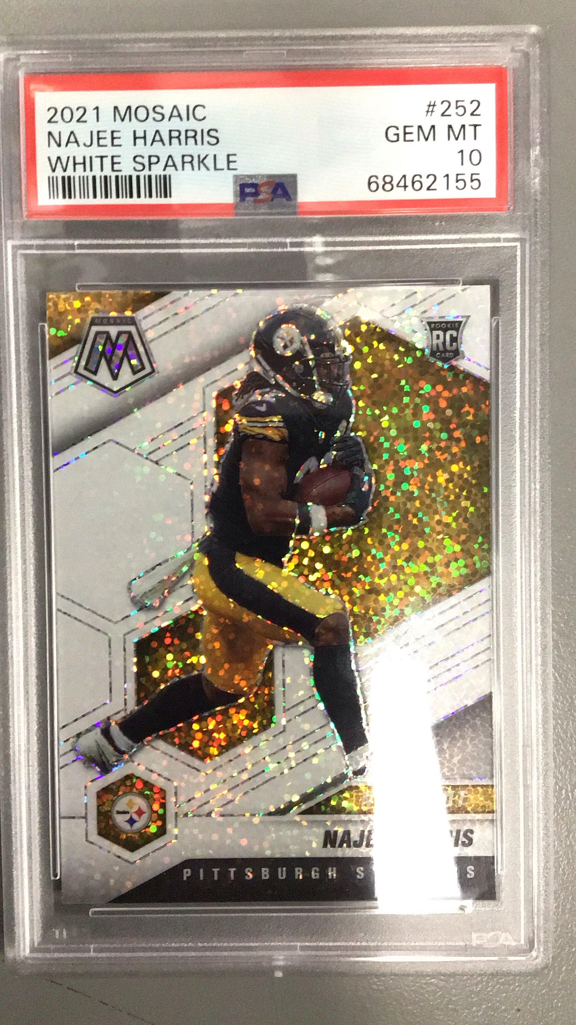 2021 Panini Mosaic 252 Najee Harris White Sparkle PSA 10