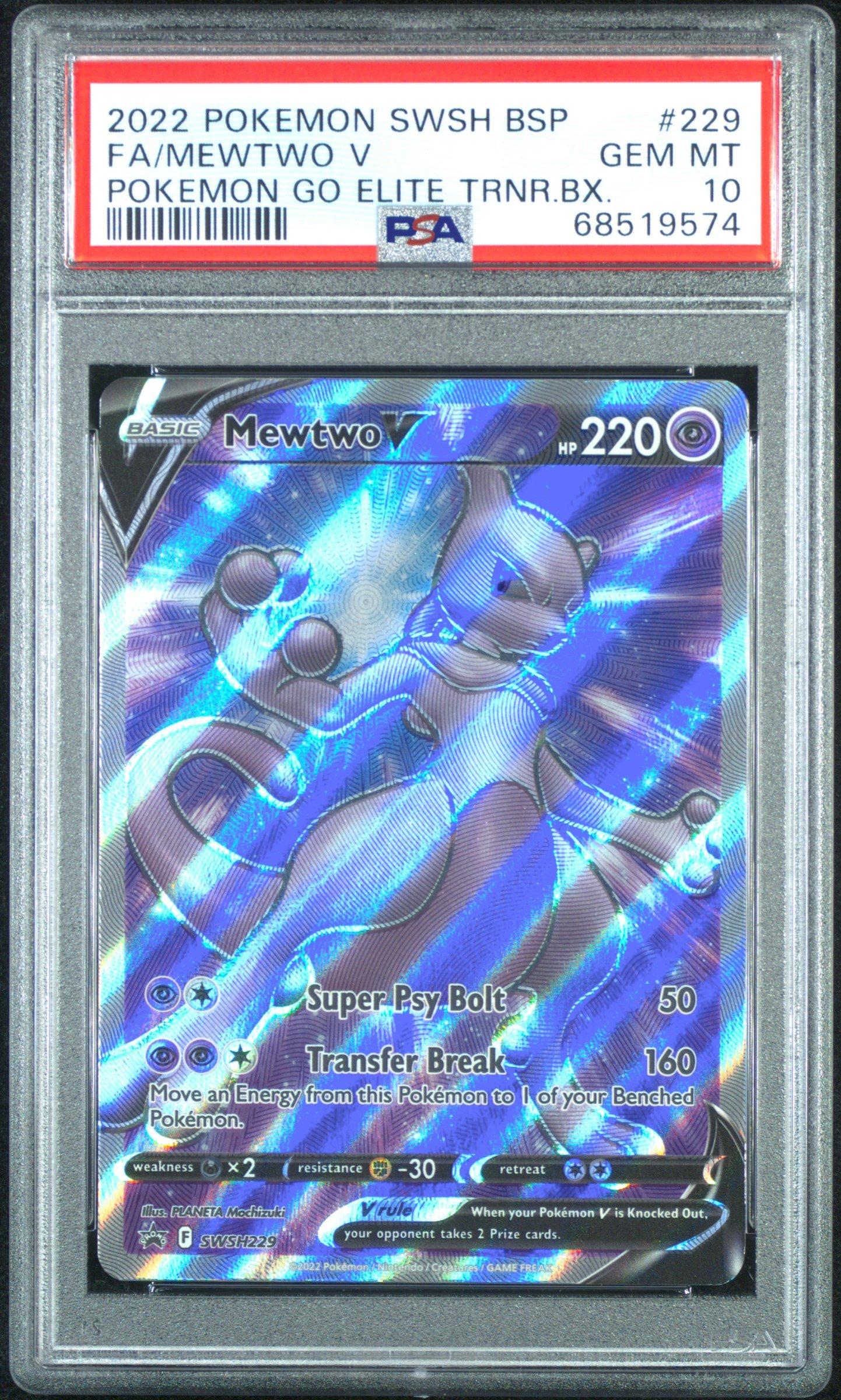 2022 Pokemon Swsh Black Star Promo 229 Full Art/mewtwo V Pokemon