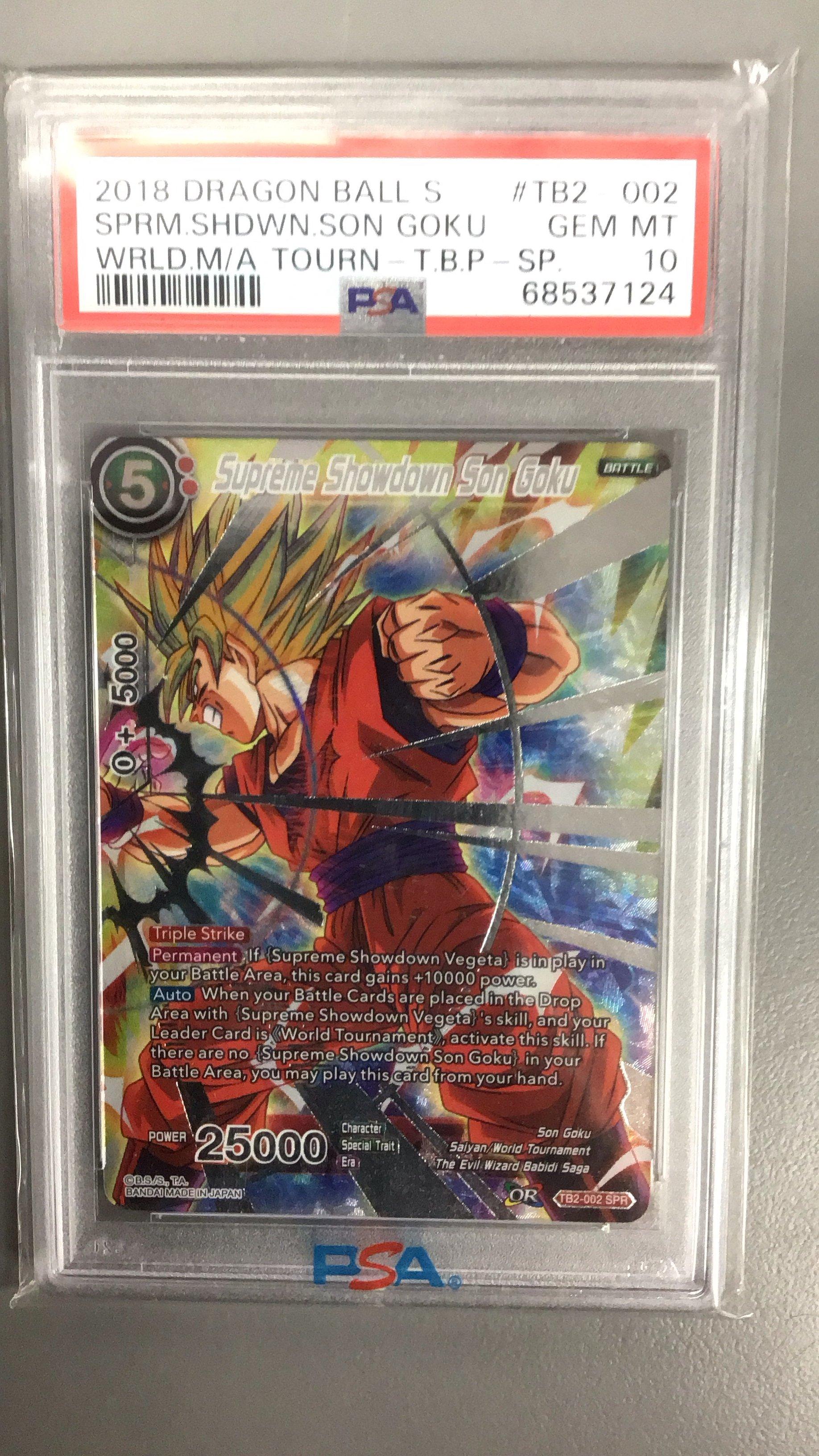 2018 Dragon Ball Super Card Game World Martial Arts Tournament Themed Booster Pack Tb2-002 Supreme Showdown Son Goku Special Rare PSA 10