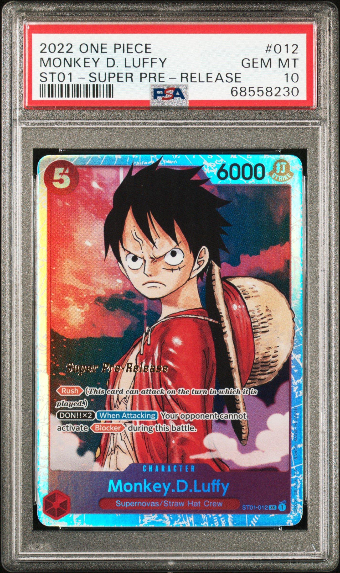 2022 One Piece Starter Deck St01-straw Hat Crew 012 Monkey D. Luffy Super Pre-release PSA 10