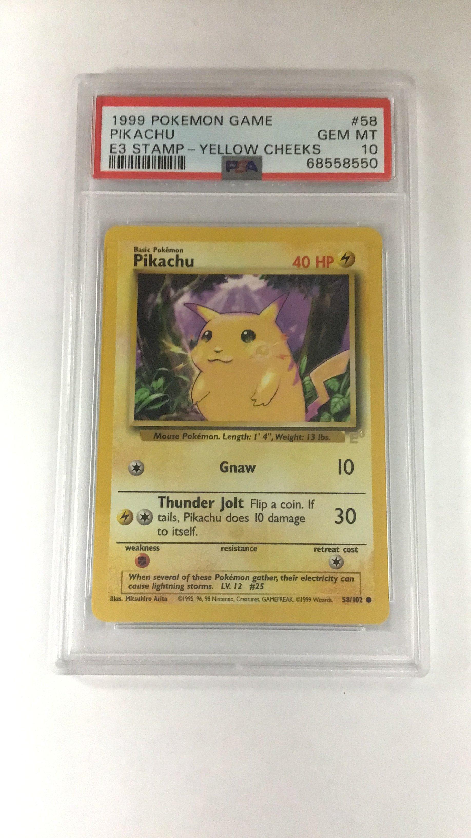 1999 Pokemon Game 58 Pikachu E3 Stamp-yellow Cheeks PSA 10 | GameStop