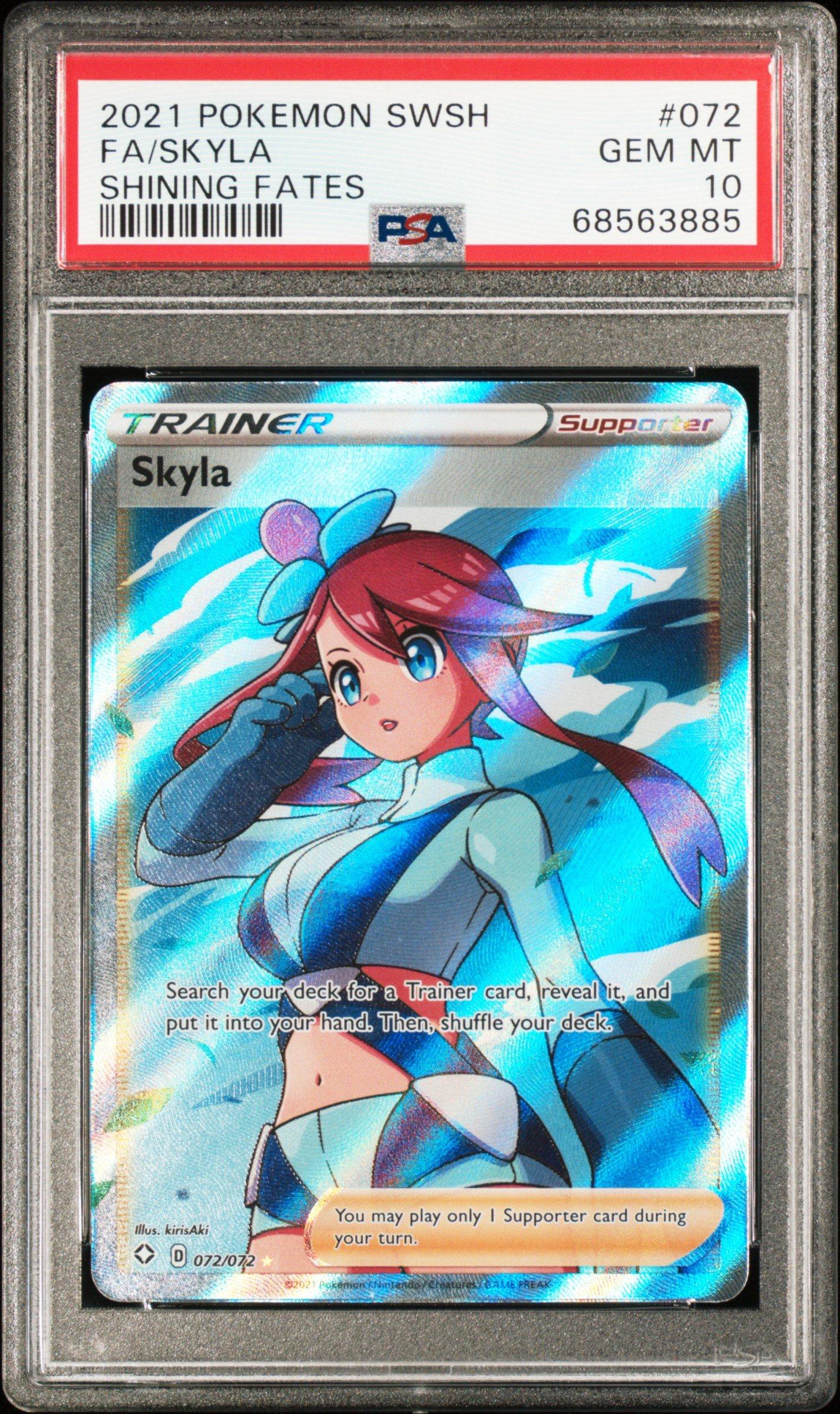 2021 Pokemon Sword & Shield Shining Fates 072 Full Art/skyla PSA