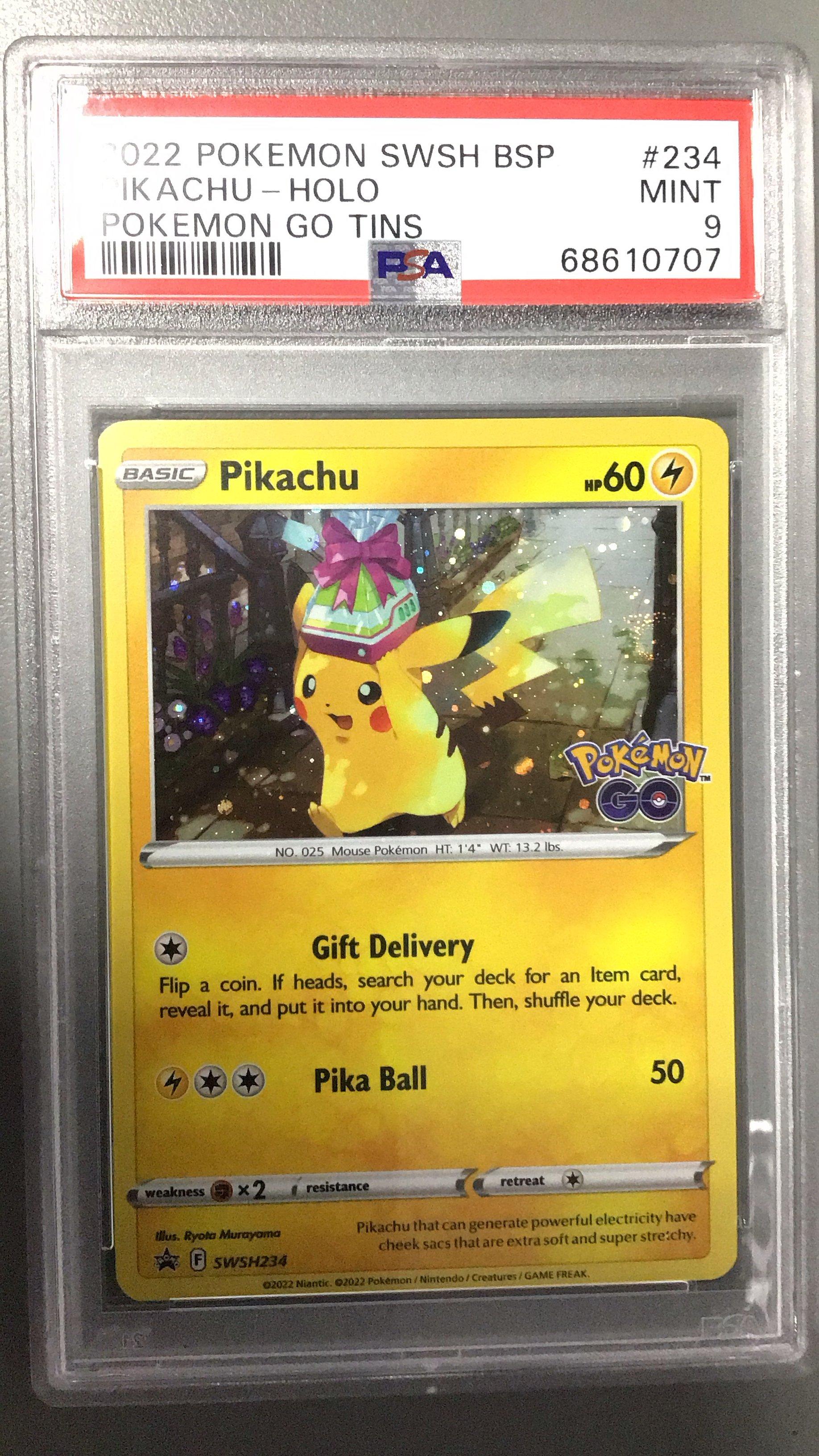 2022 Pokemon Swsh Black Star Promo 234 Pikachu-holo Pokemon Go Tins PSA