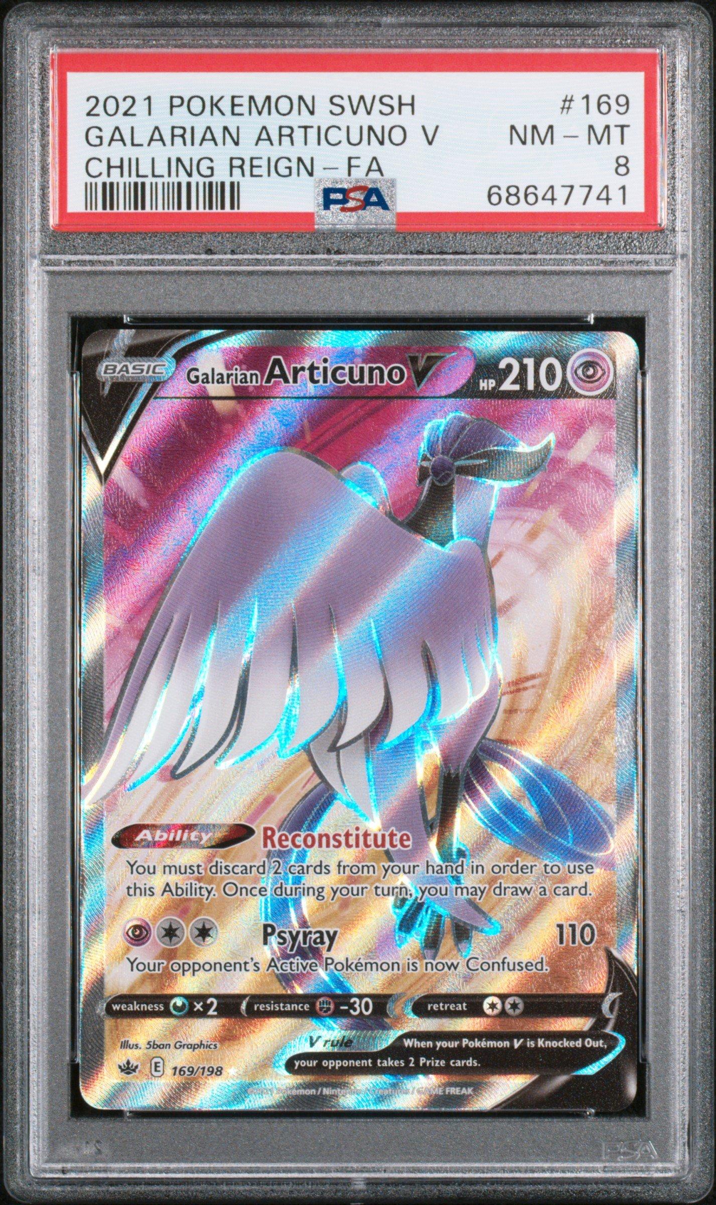 2021 Pokemon Sword & Shield Chilling Reign 169 Galarian Articuno V PSA