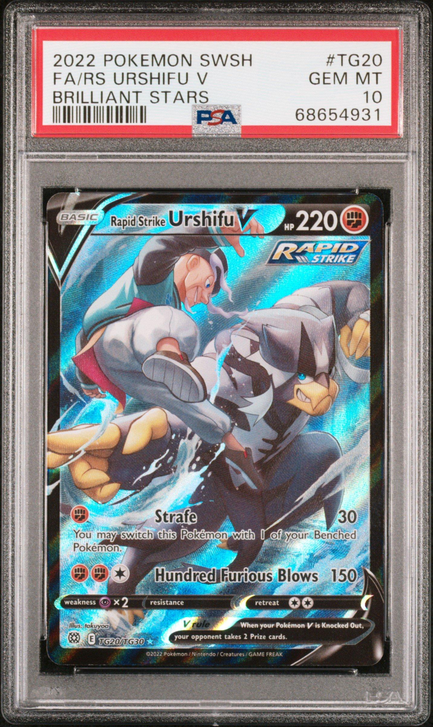2022 Pokemon Sword & Shield Brilliant Stars Tg20 Full Art/rapid Strike Urshifu V PSA