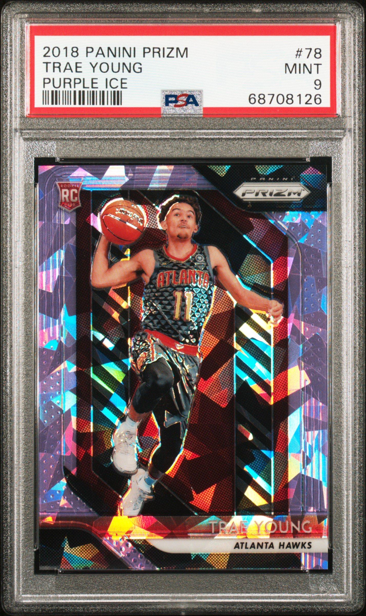 2018 Panini Prizm 78 Trae Young Purple Ice PSA 9