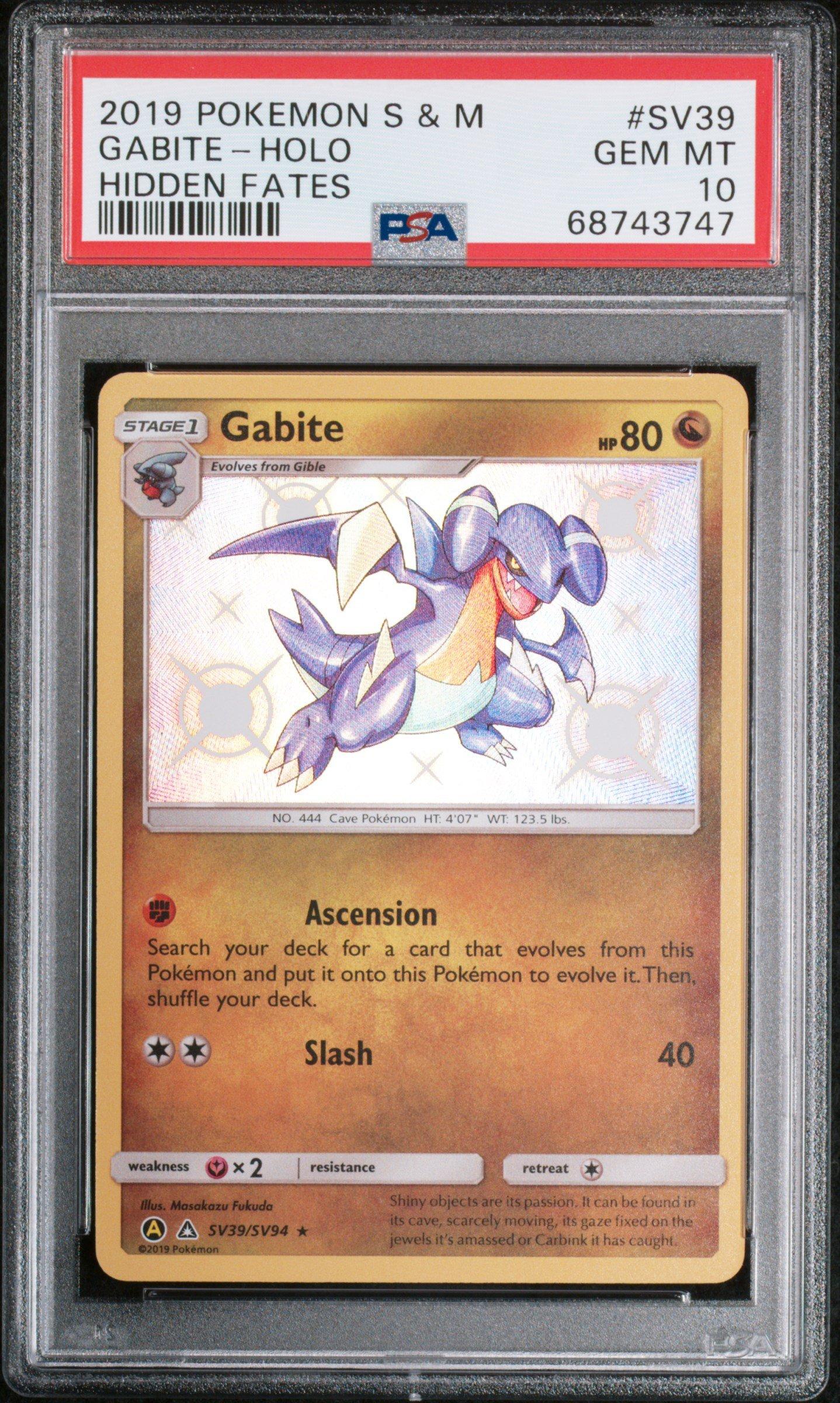 2019 Pokemon Sun & Moon Hidden Fates Sv39 Gabite-holo PSA 10 Graded Card |  GameStop