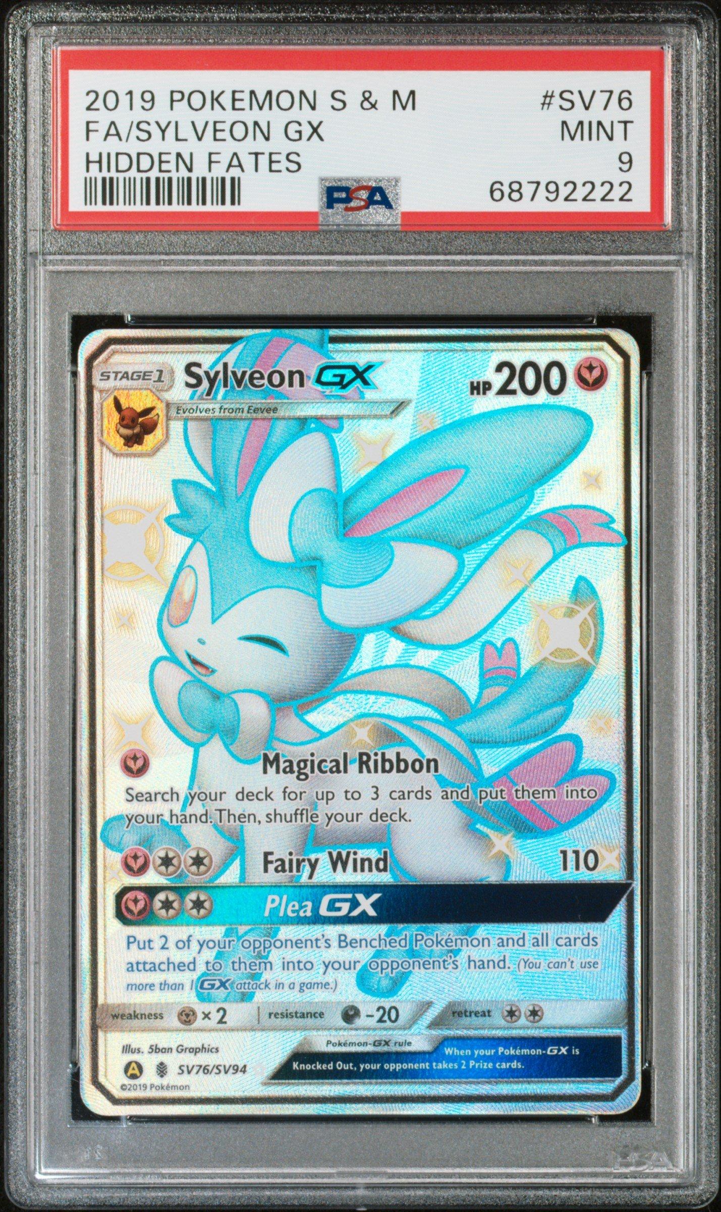 2019 Pokemon Sun & Moon Hidden Fates Sv76 Full Art/sylveon Gx PSA 9 Graded  Card | GameStop