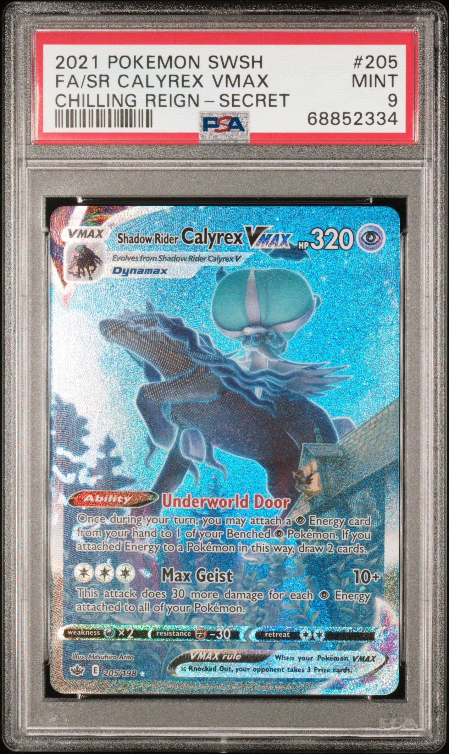 2021 Pokemon Sword & Shield Chilling Reign 205 Fa Sr Calyrex Vmax Psa 9 