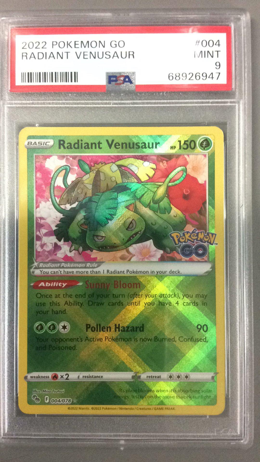 2022 Pokemon Go 004 Radiant Venusaur PSA 9 Graded Card | GameStop
