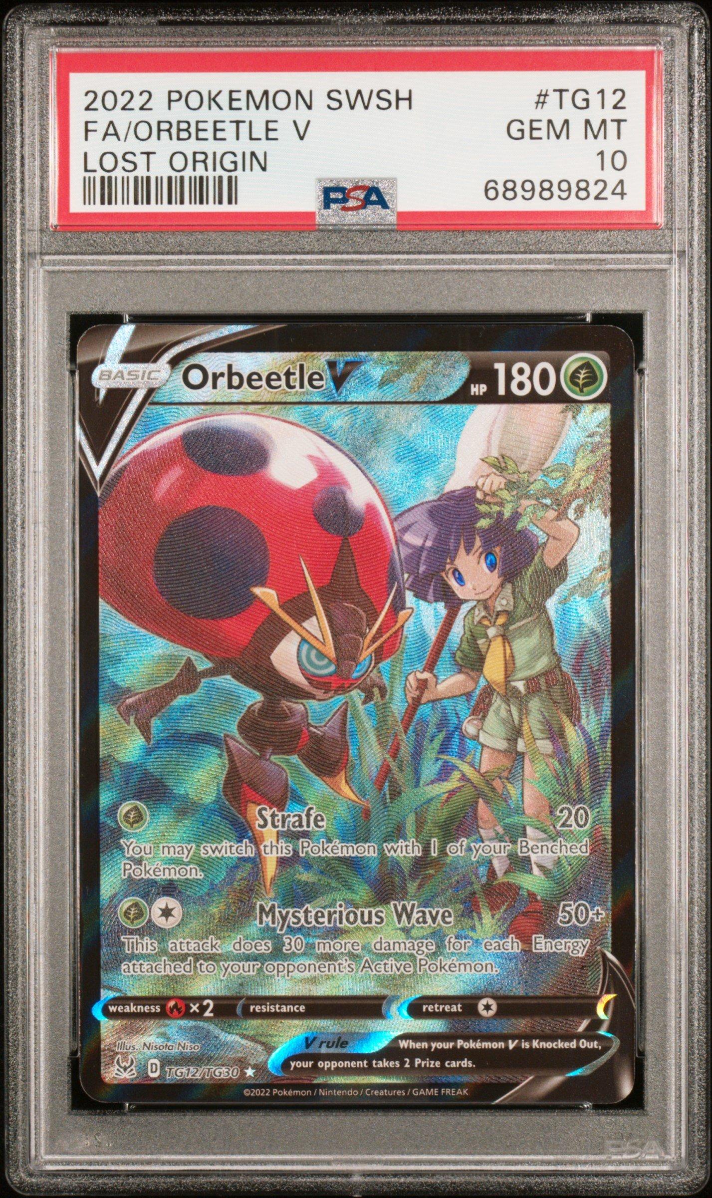 2022 Pokemon Sword & Shield Lost Origin Tg12 Full Art/orbeetle V PSA 10  Graded Card | GameStop