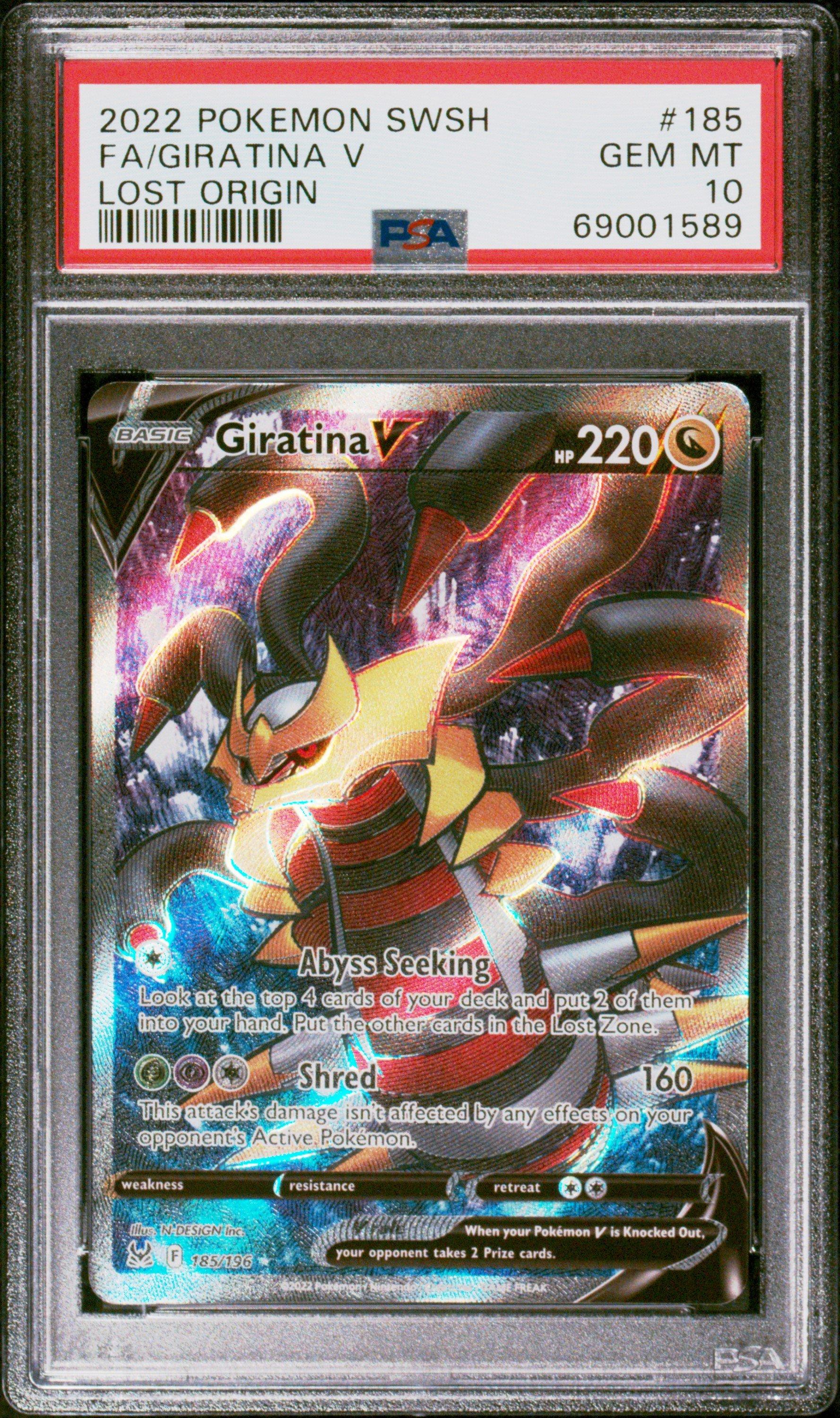 2022 Pokemon Sword & Shield Lost Origin 185 Full Art/giratina V