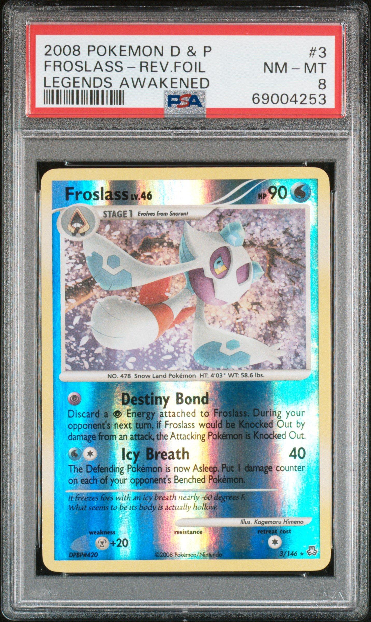 2008 Pokemon Diamond & Pearl Legends Awakened 3 Froslass-reverse Foil PSA 8