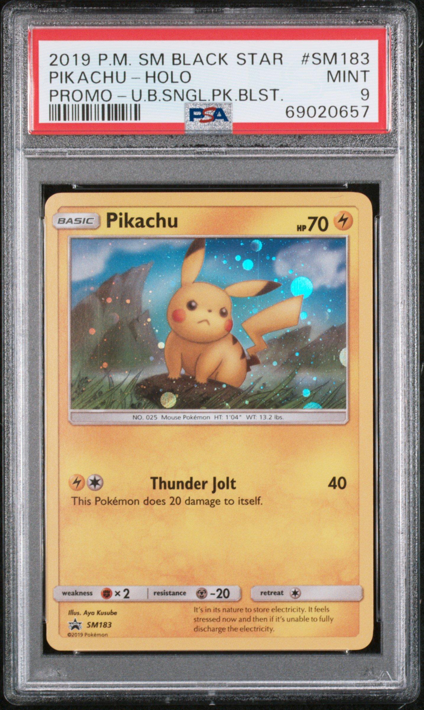 2019 Pokemon Sm Black Star Promo Sm183 Pikachu-holo Unbroken Bonds Single Pack Blisters PSA 9