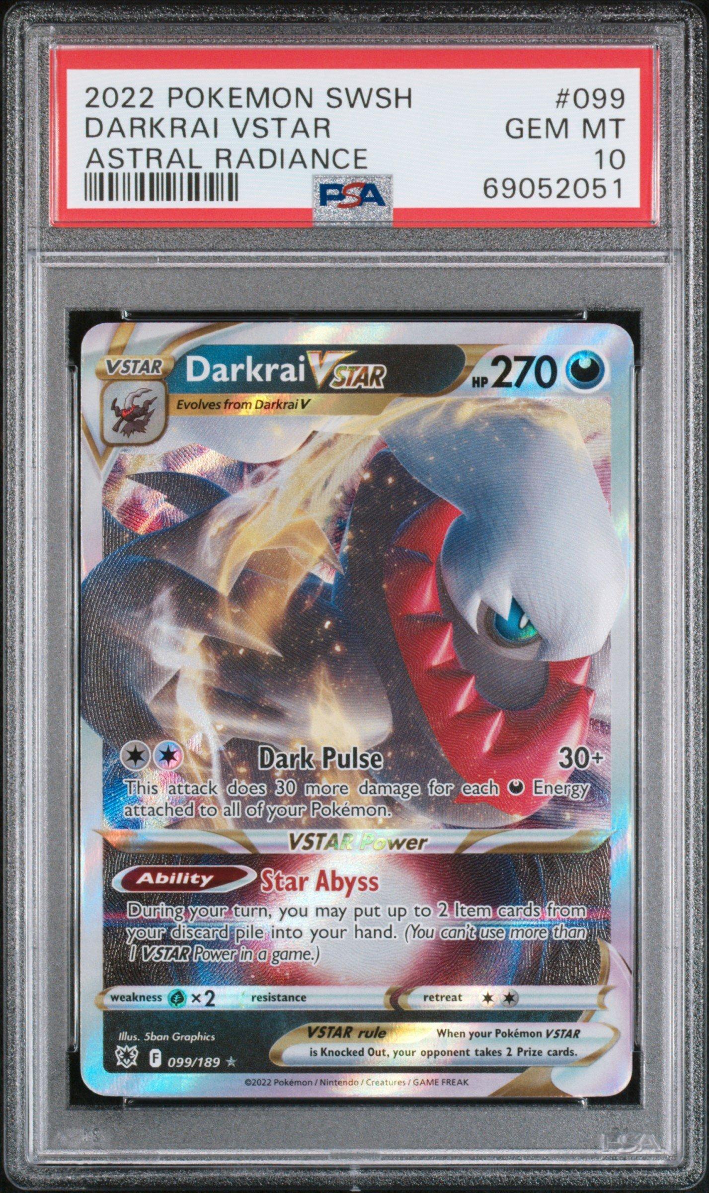2022 Pokemon Sword & Shield Astral Radiance 099 Darkrai Vstar PSA