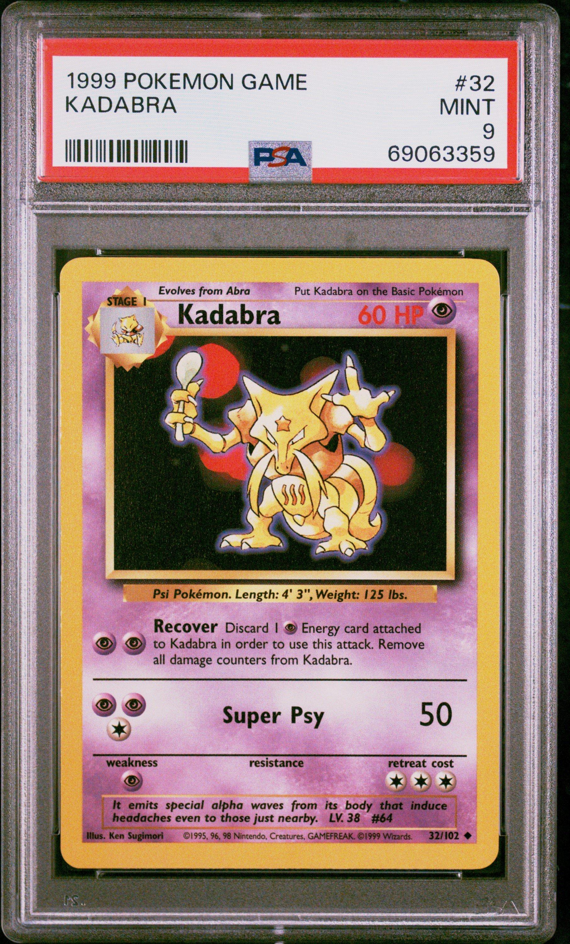 1995 kadabra pokemon card - - 32/102 - Base Set - Collectible Remove all damage counters from Kadabra Base 1 Kadabra With Multiple