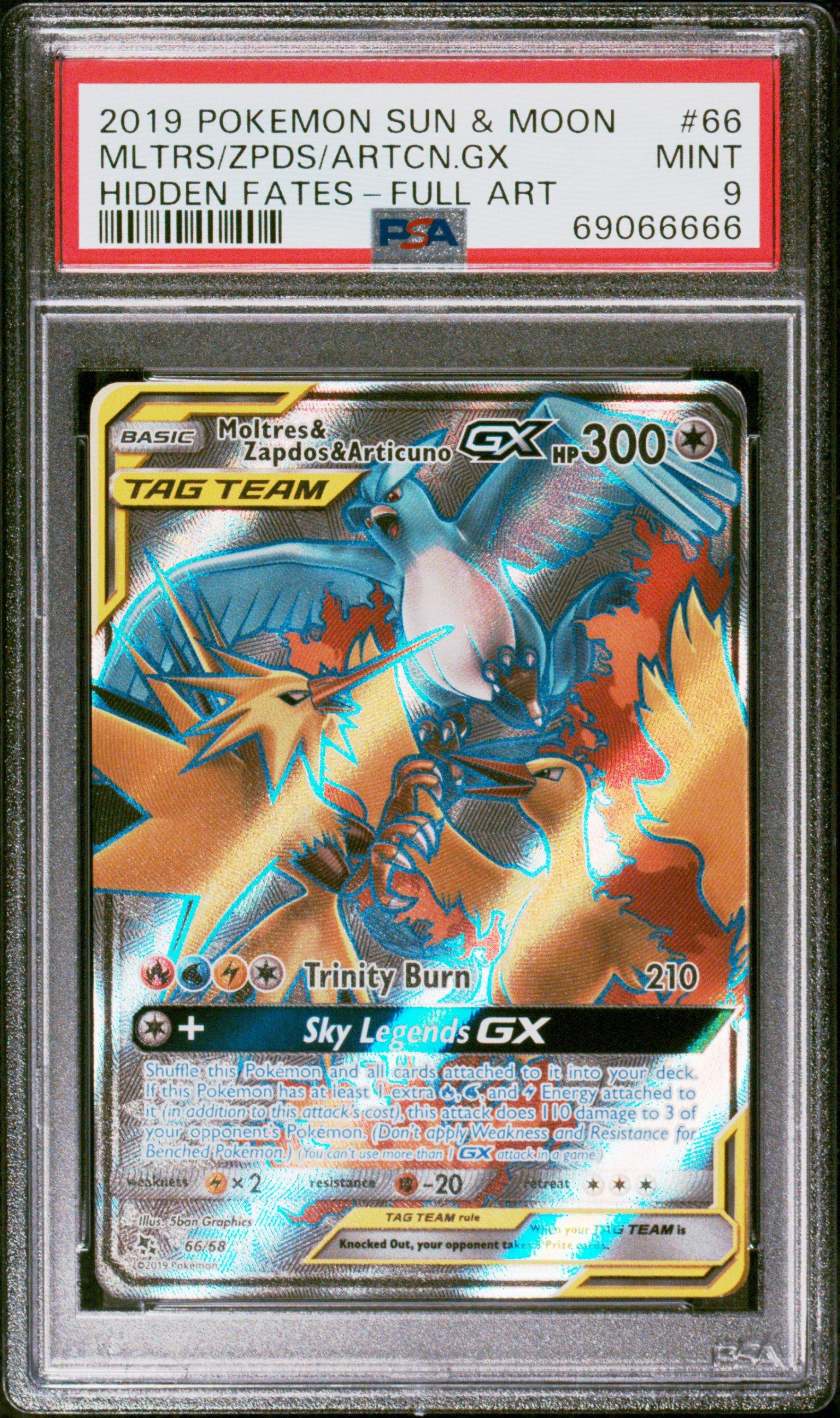 2019 Pokemon Sun & Moon Hidden Fates 66 Full Art/moltres & Zapdos