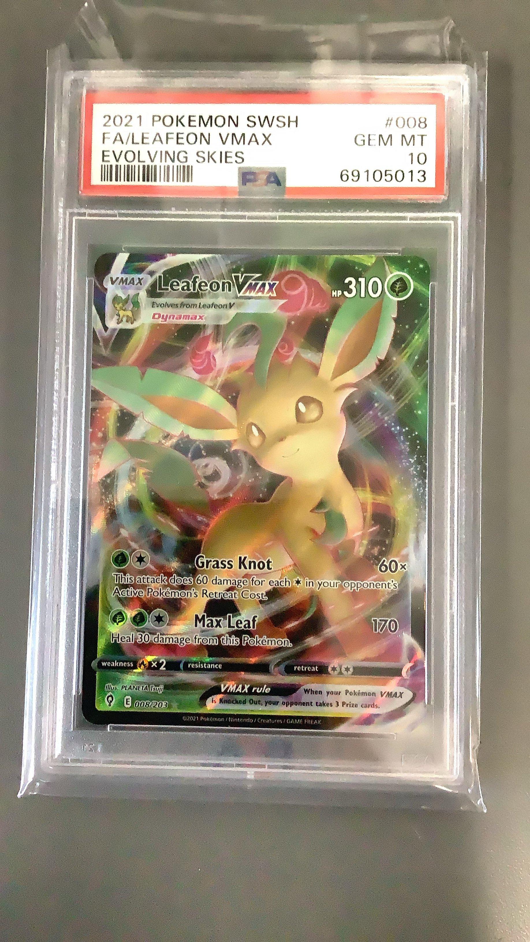 2021 Pokemon Sword & Shield Evolving Skies 008 Fa/leafeon Vmax PSA 10